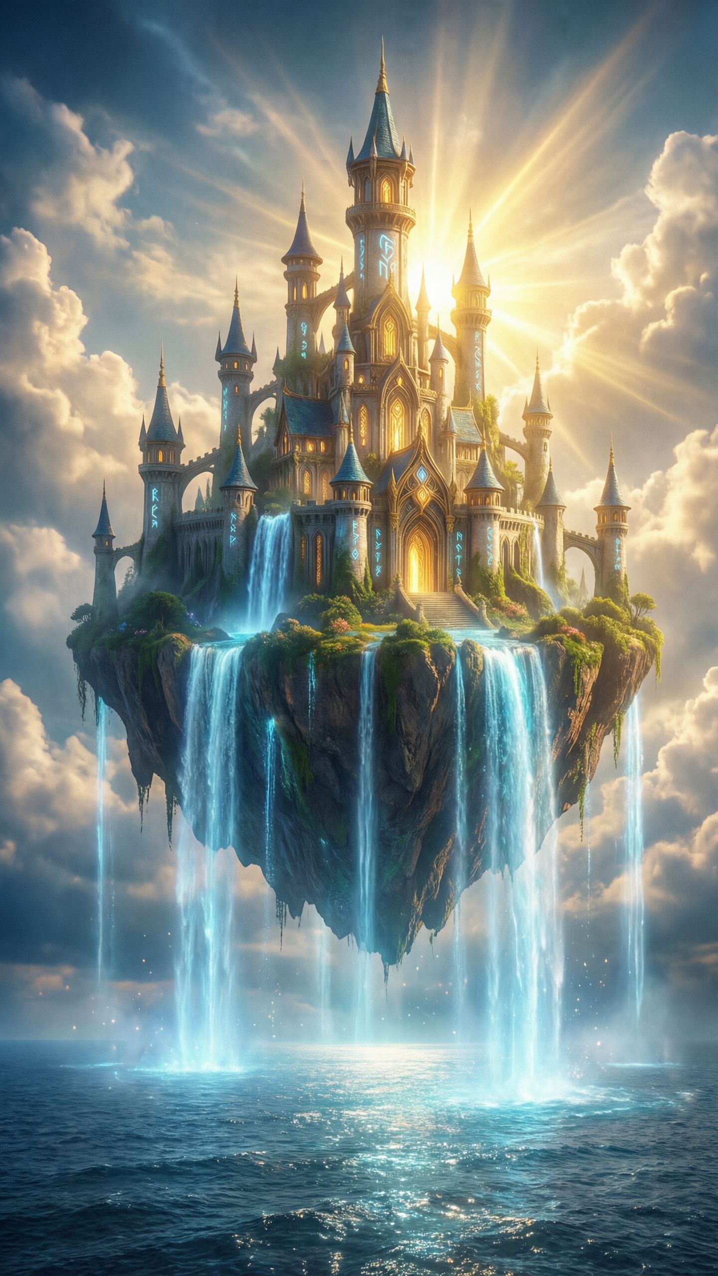 Enchanted Floating Castle - AI generated wallpaper
