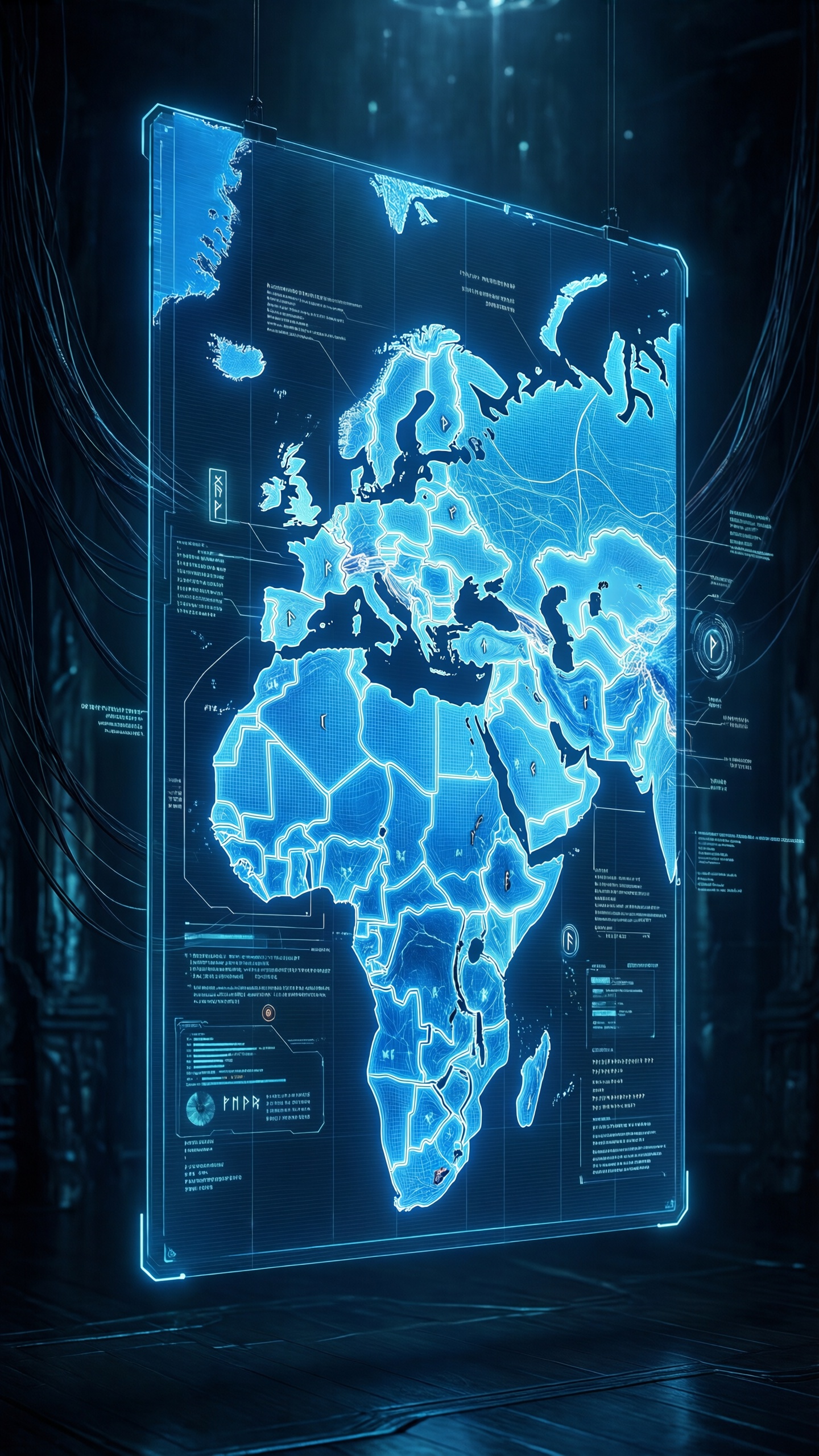 Cyberpunk Map of Africa - AI generated wallpaper