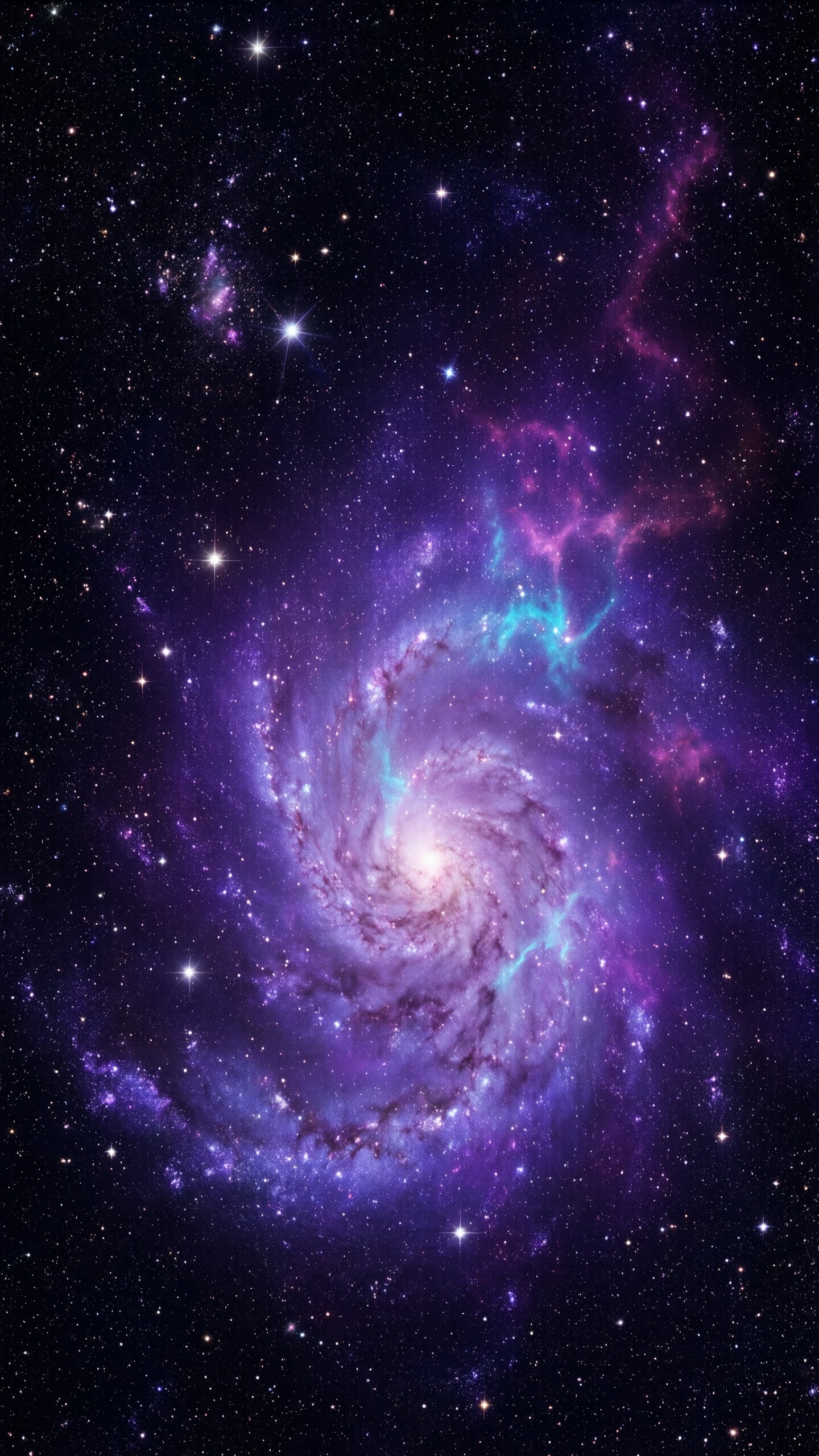 Galactic Spiral in Purple - AI generated wallpaper