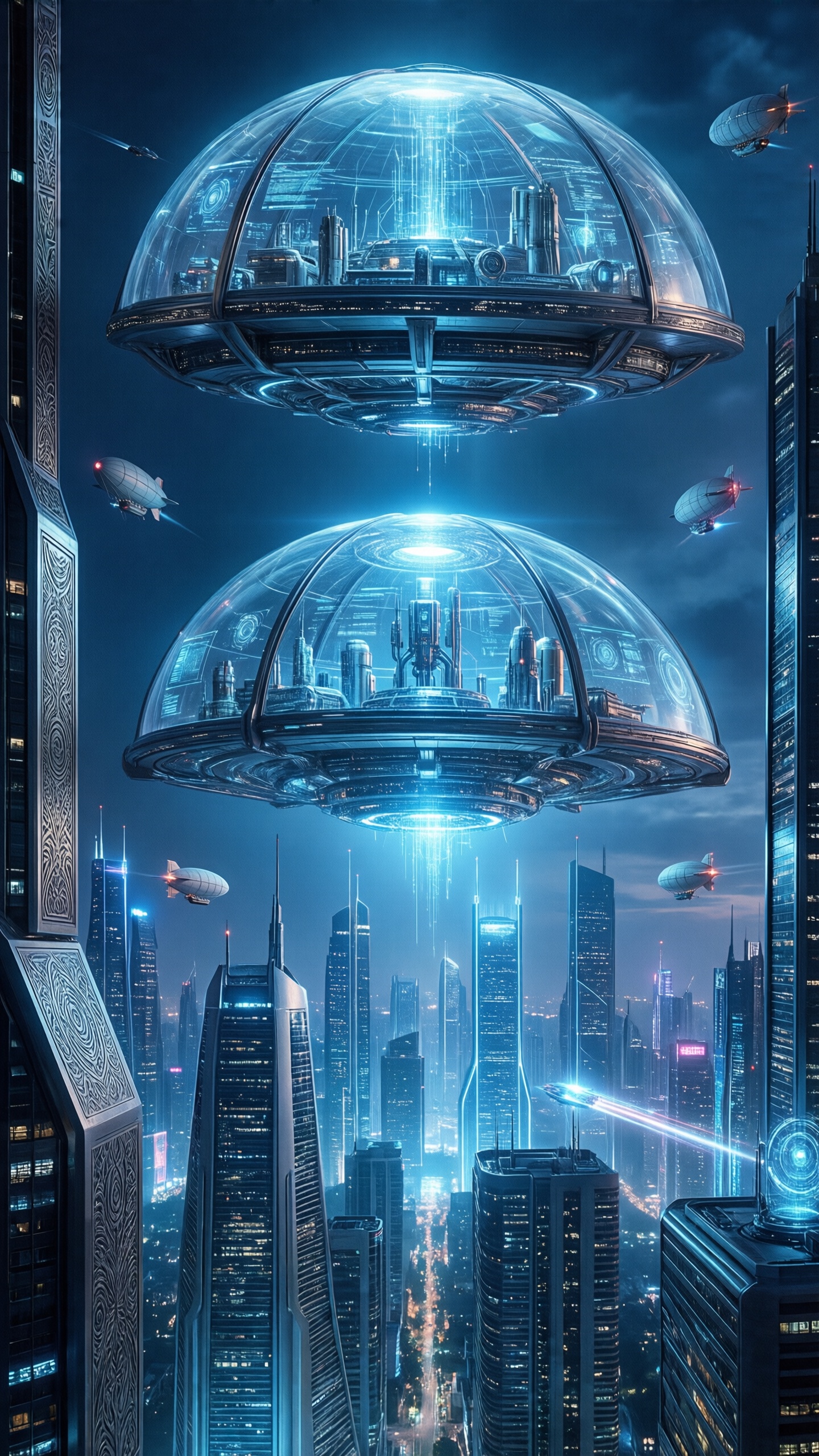 Sci-Fi Futuristic Cityscape - AI generated wallpaper