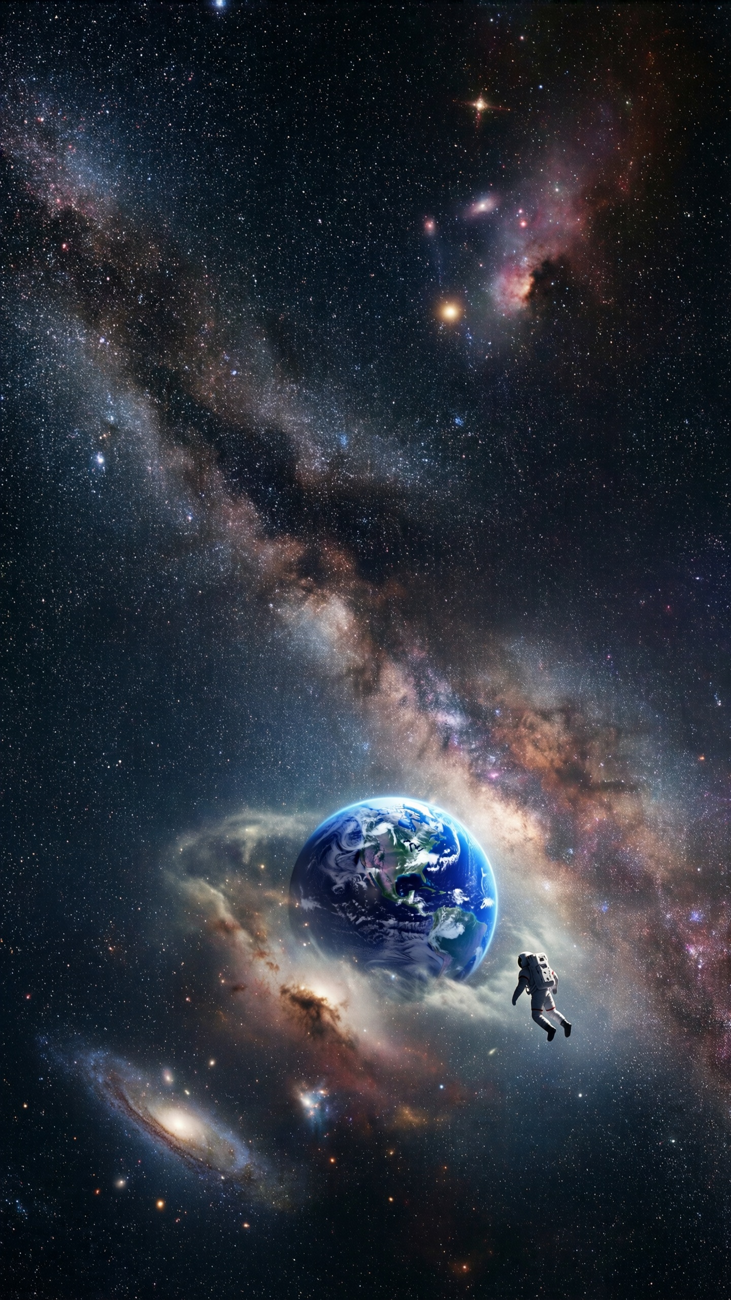 Space Odyssey: Earth and Astronaut - AI generated wallpaper