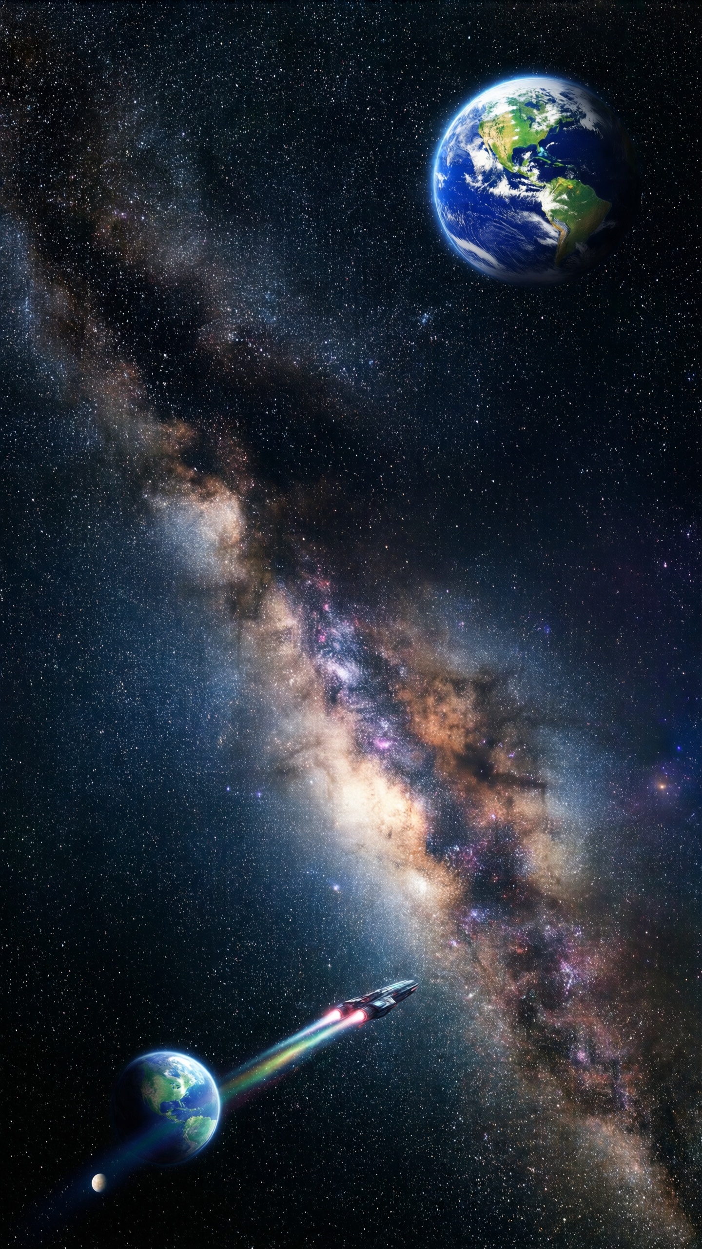 Galactic Journey Through Stars - AI generated wallpaper