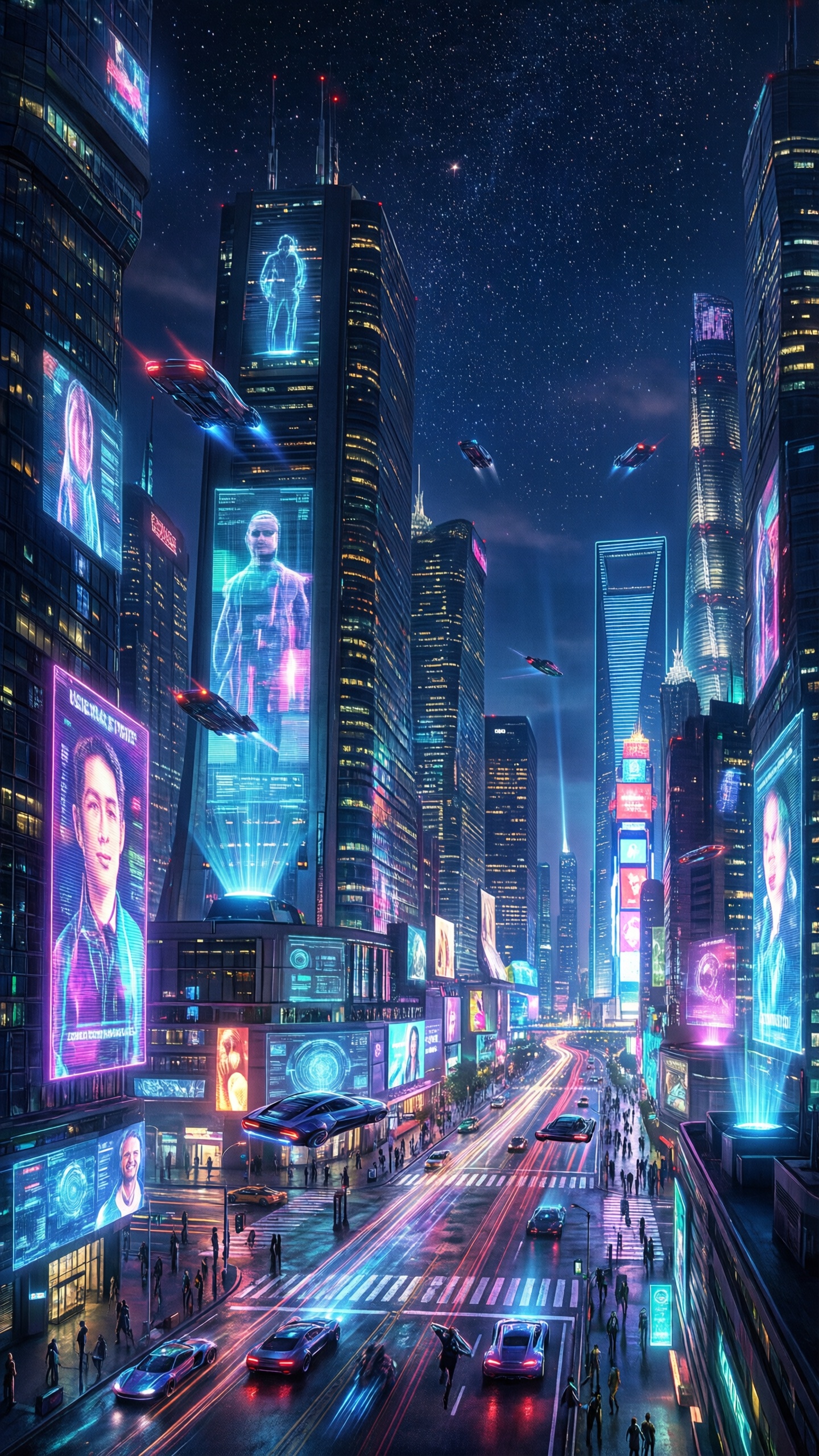 Cyberpunk Neon Cityscape - AI generated wallpaper