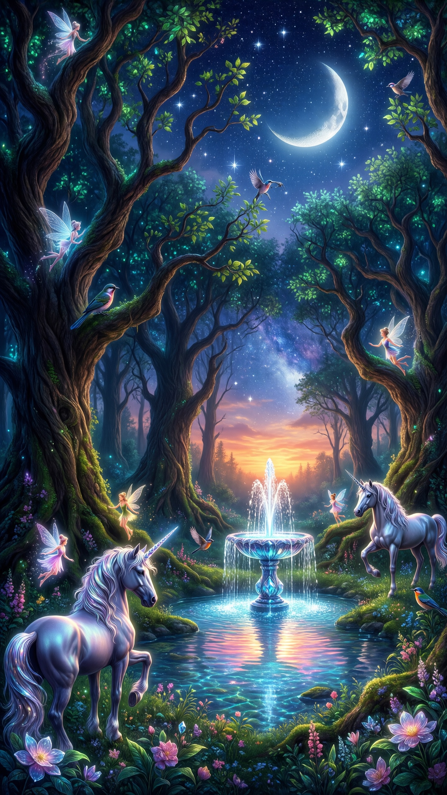 Fairy Fantasy Forest - AI generated wallpaper