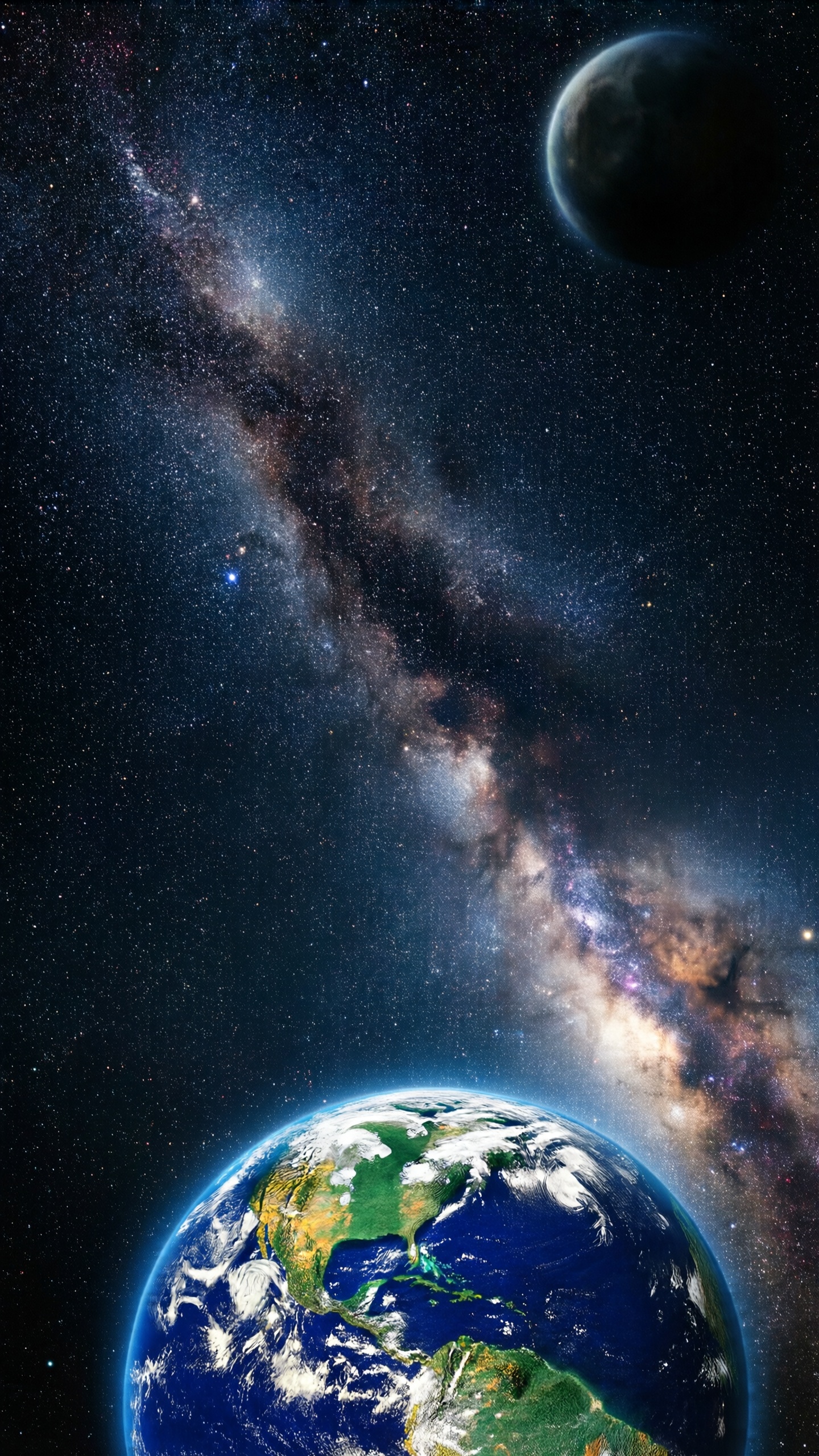 Galactic Earth View - AI generated wallpaper