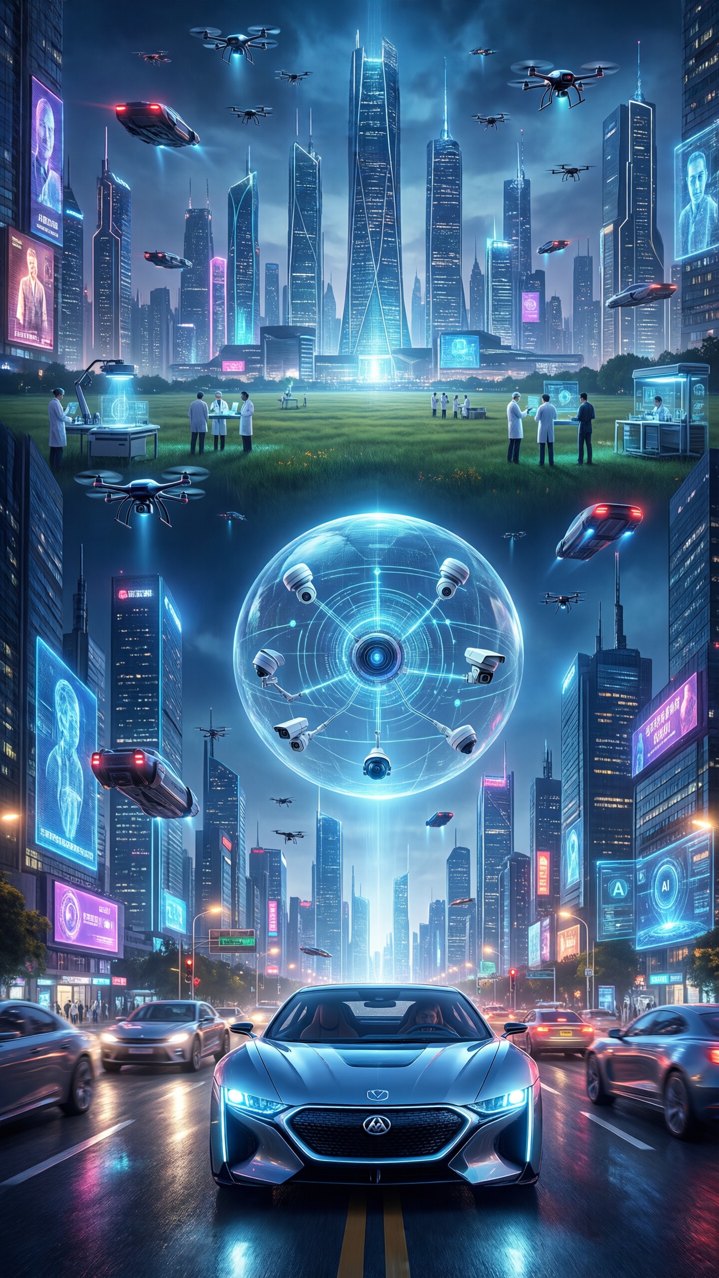 Cyberpunk Futuristic Cityscape 1 - AI generated wallpaper