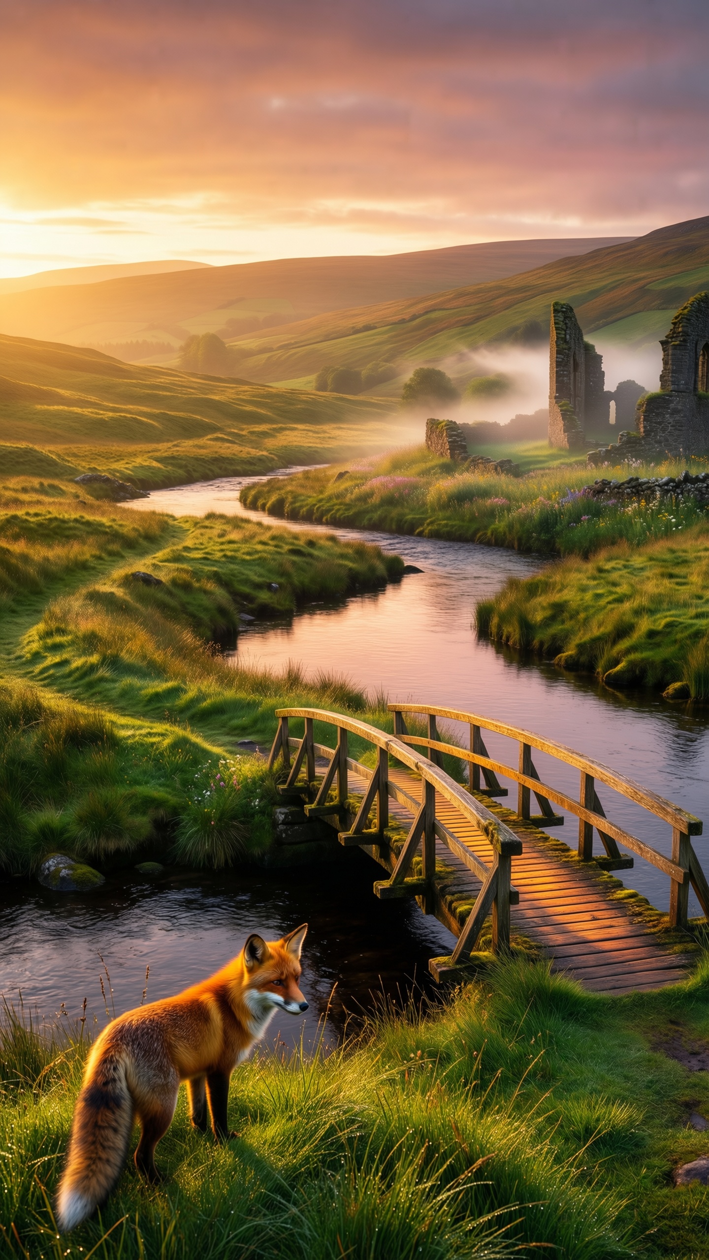 Enchanted Pastoral Landscape - AI generated wallpaper