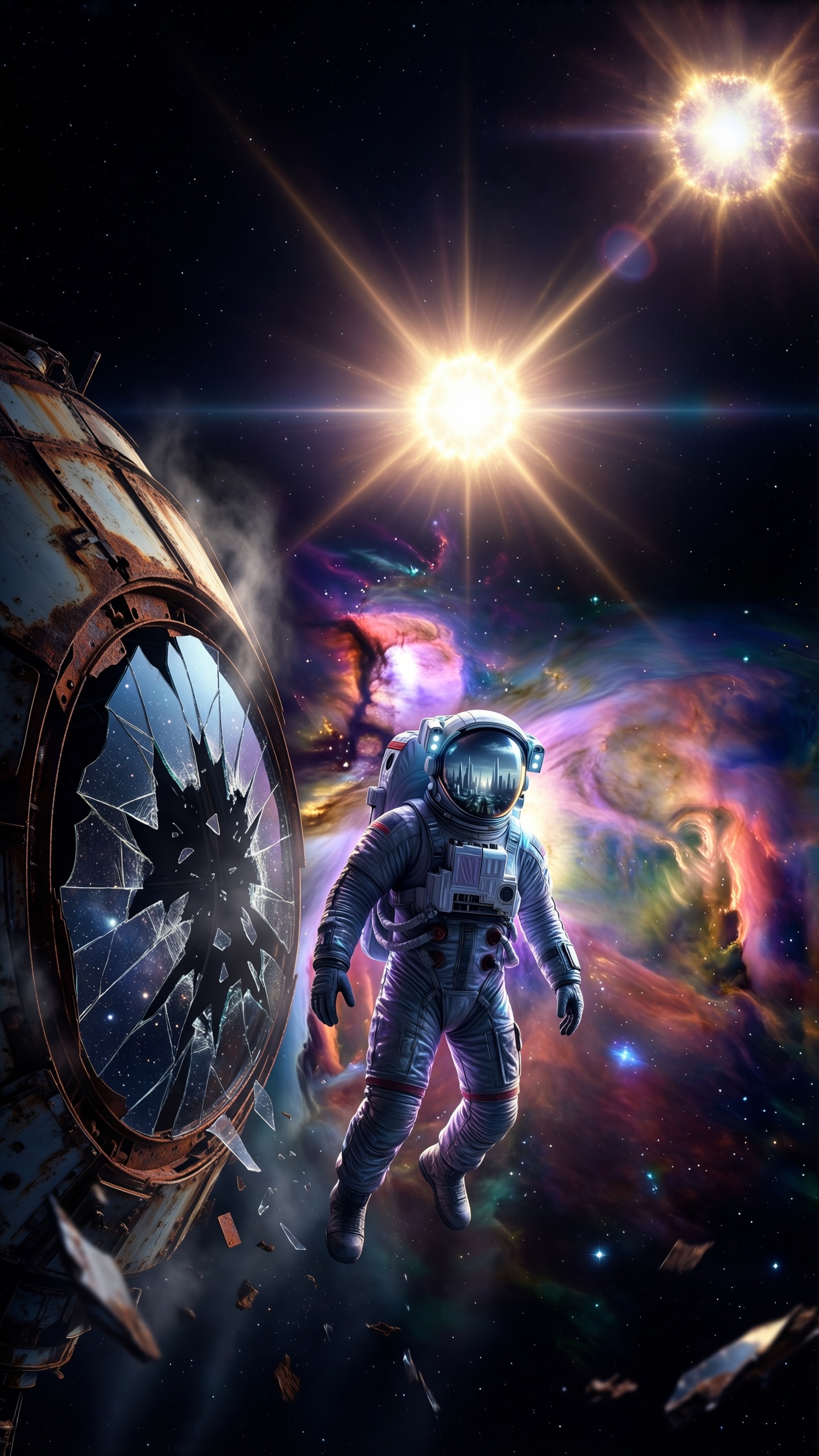 Space Astronaut in Nebula - AI generated wallpaper
