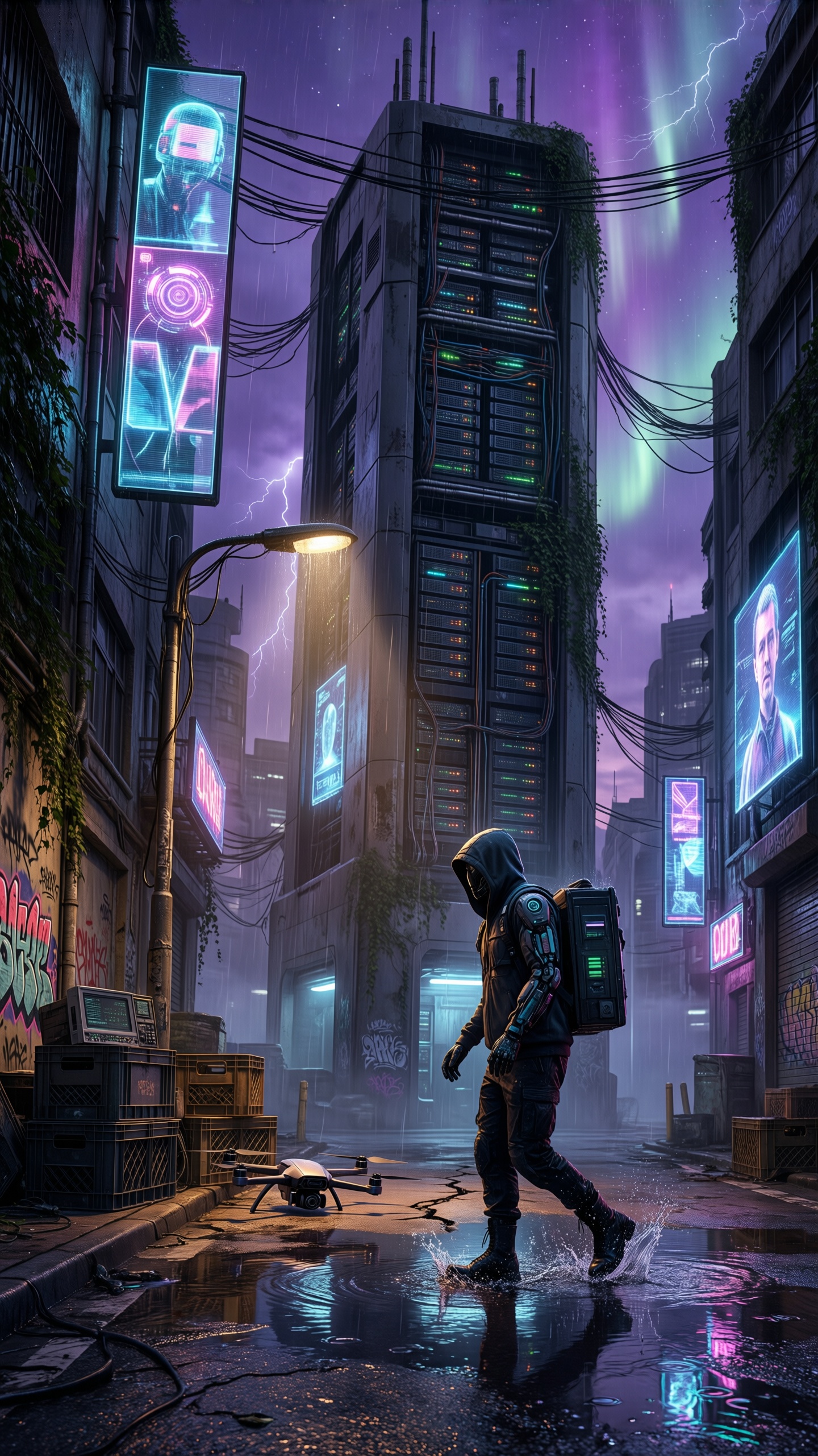 Cyberpunk Neon Cityscape 1 - AI generated wallpaper