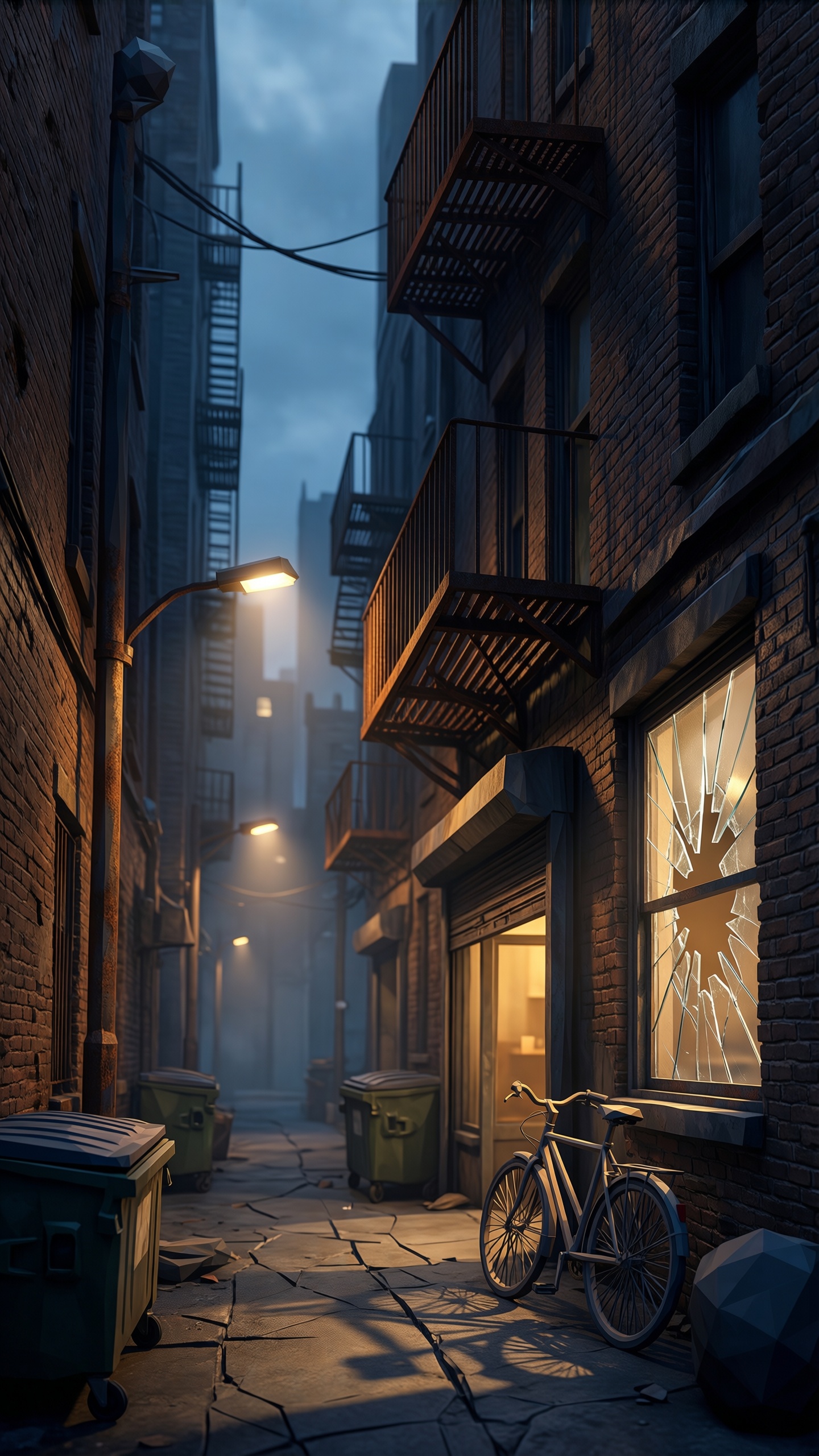 Urban Alleyway At Dusk 1 - AI generated wallpaper