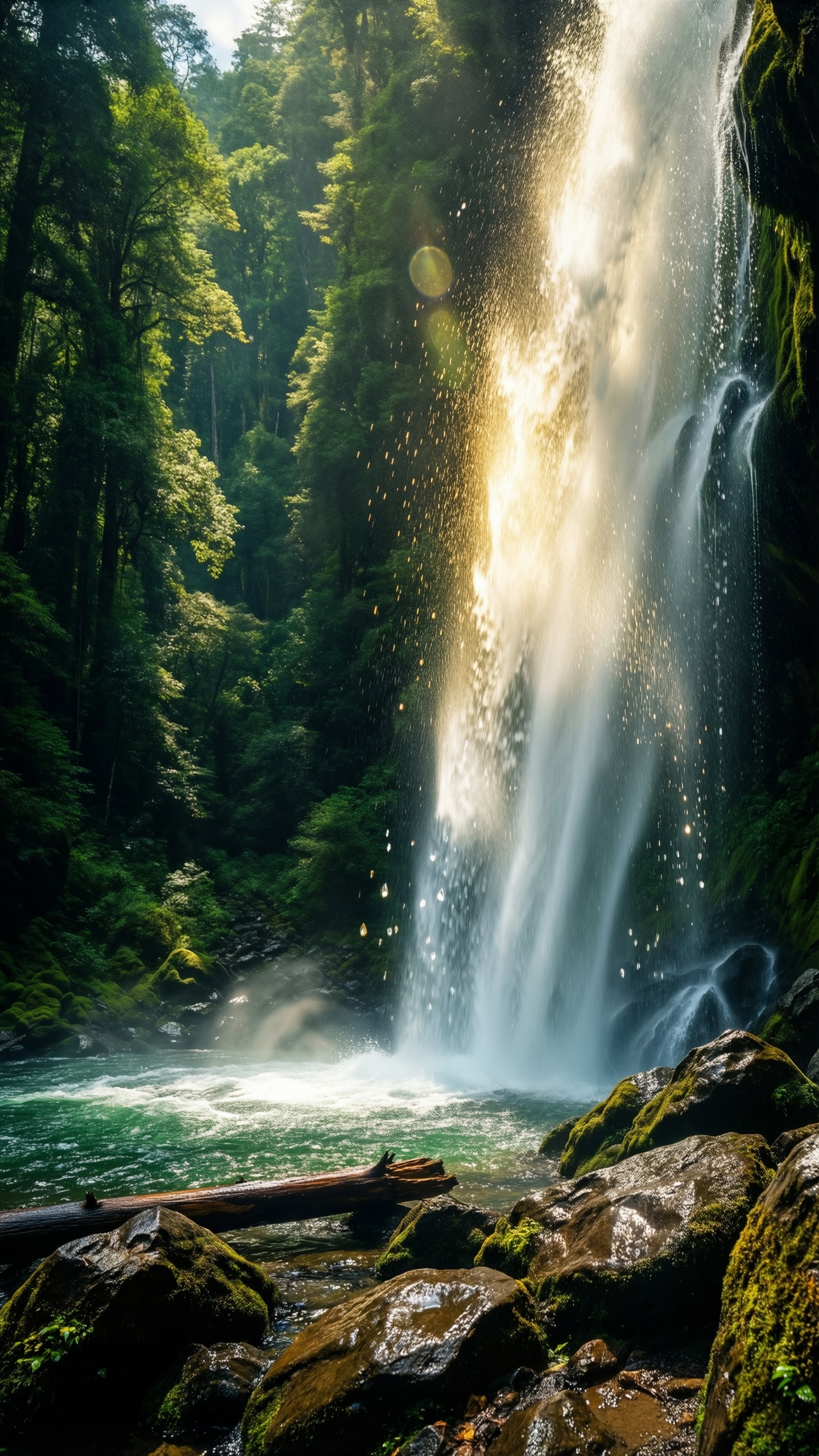 Majestic Forest Waterfall - AI generated wallpaper