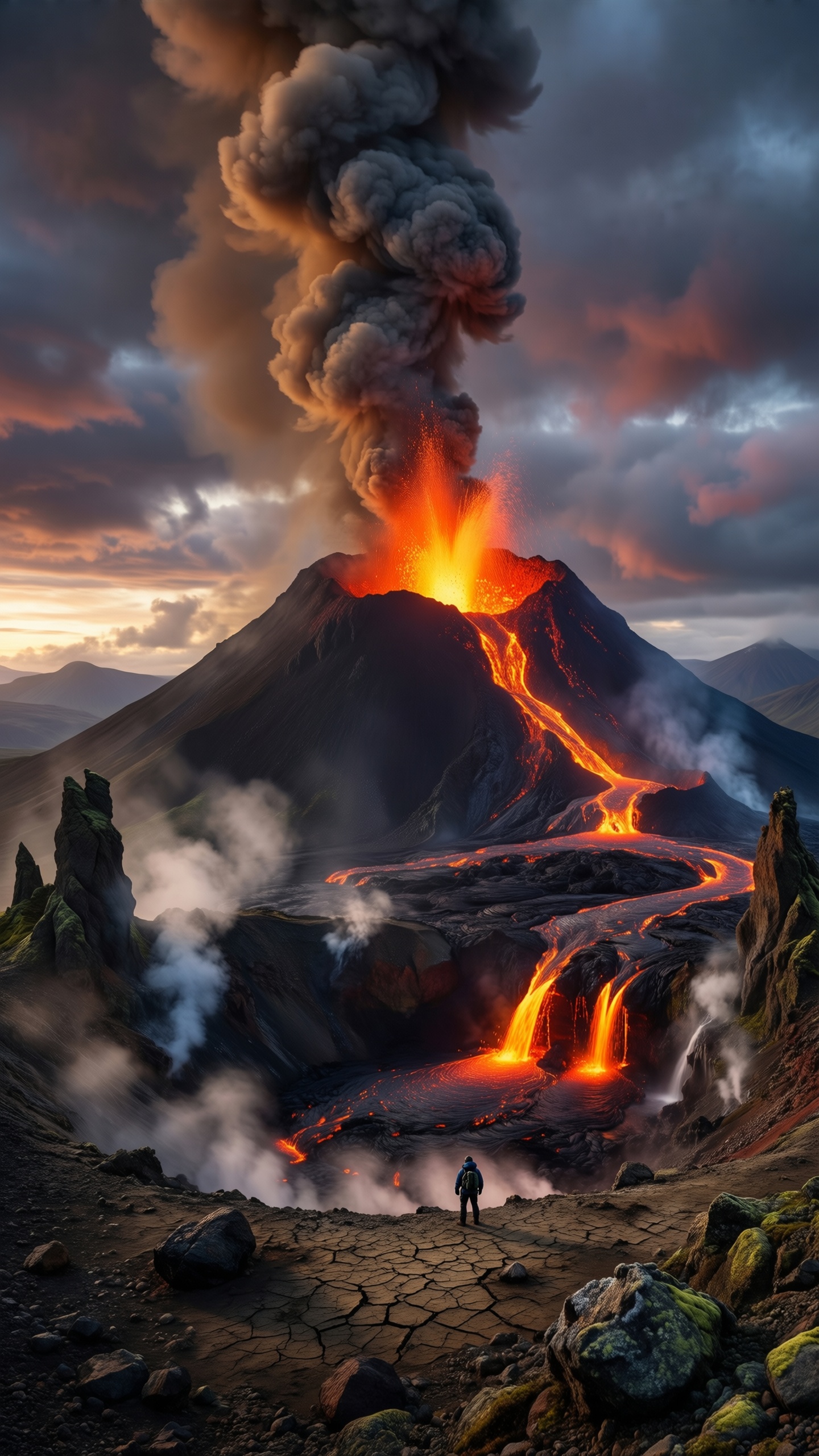 Volcanic Eruption Adventure - AI generated wallpaper