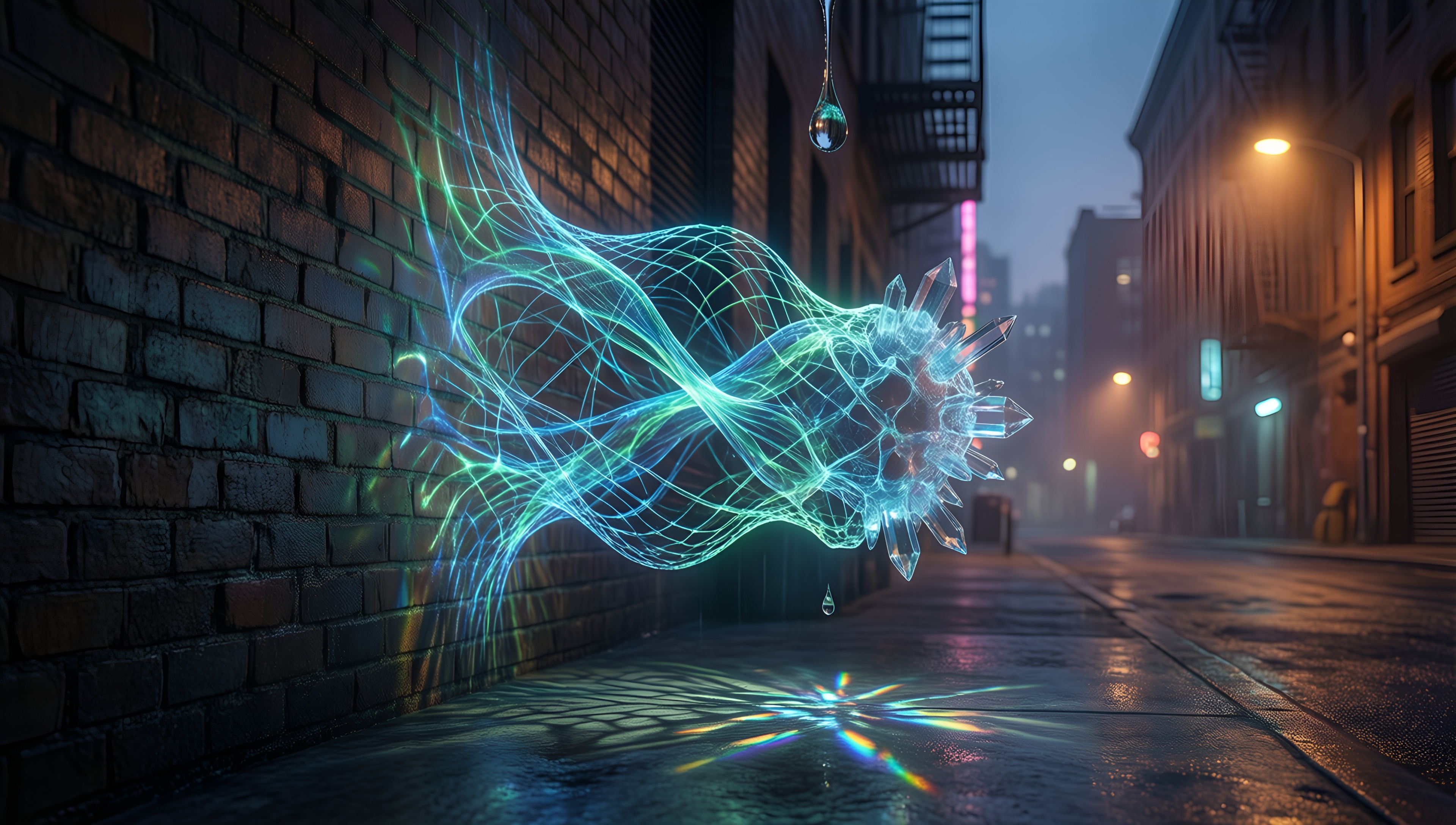 Cyberpunk Neon Ghost Hand - AI generated wallpaper