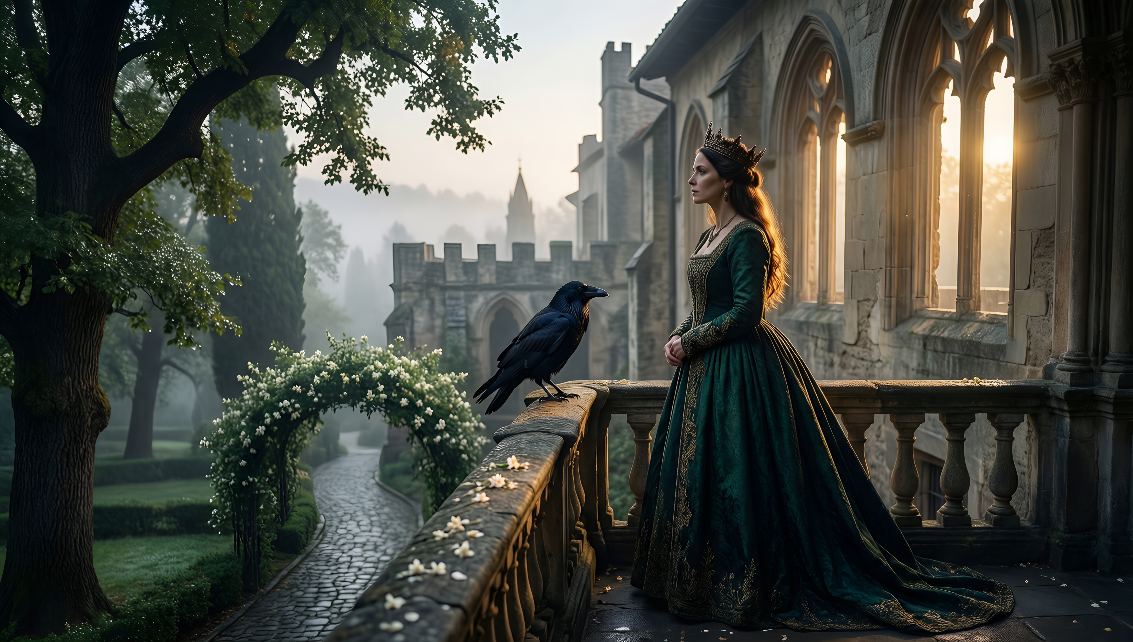 Royal Gothic Serenity - AI generated wallpaper