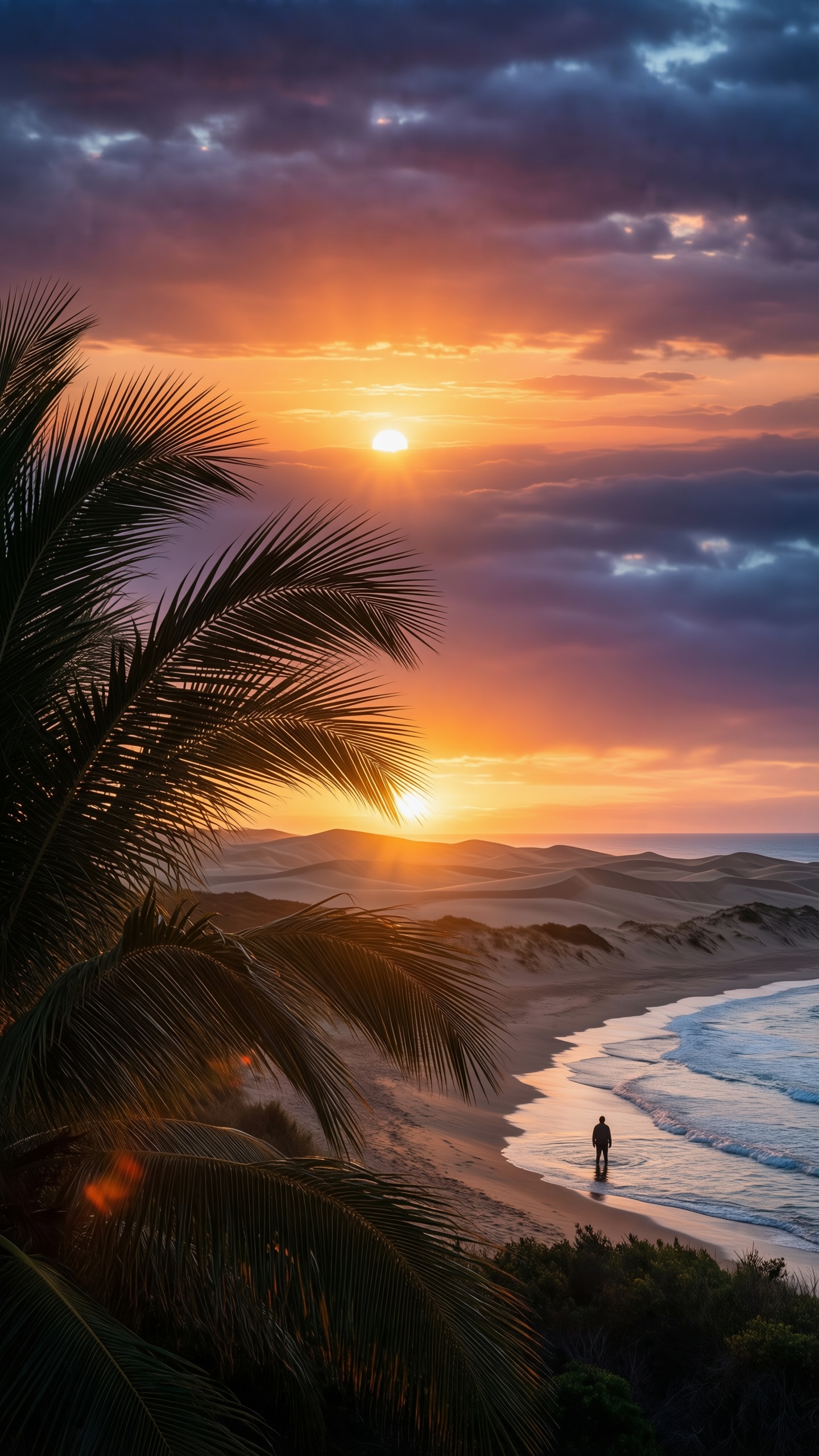 Sunset Serenity On The Beach 3 - AI generated wallpaper