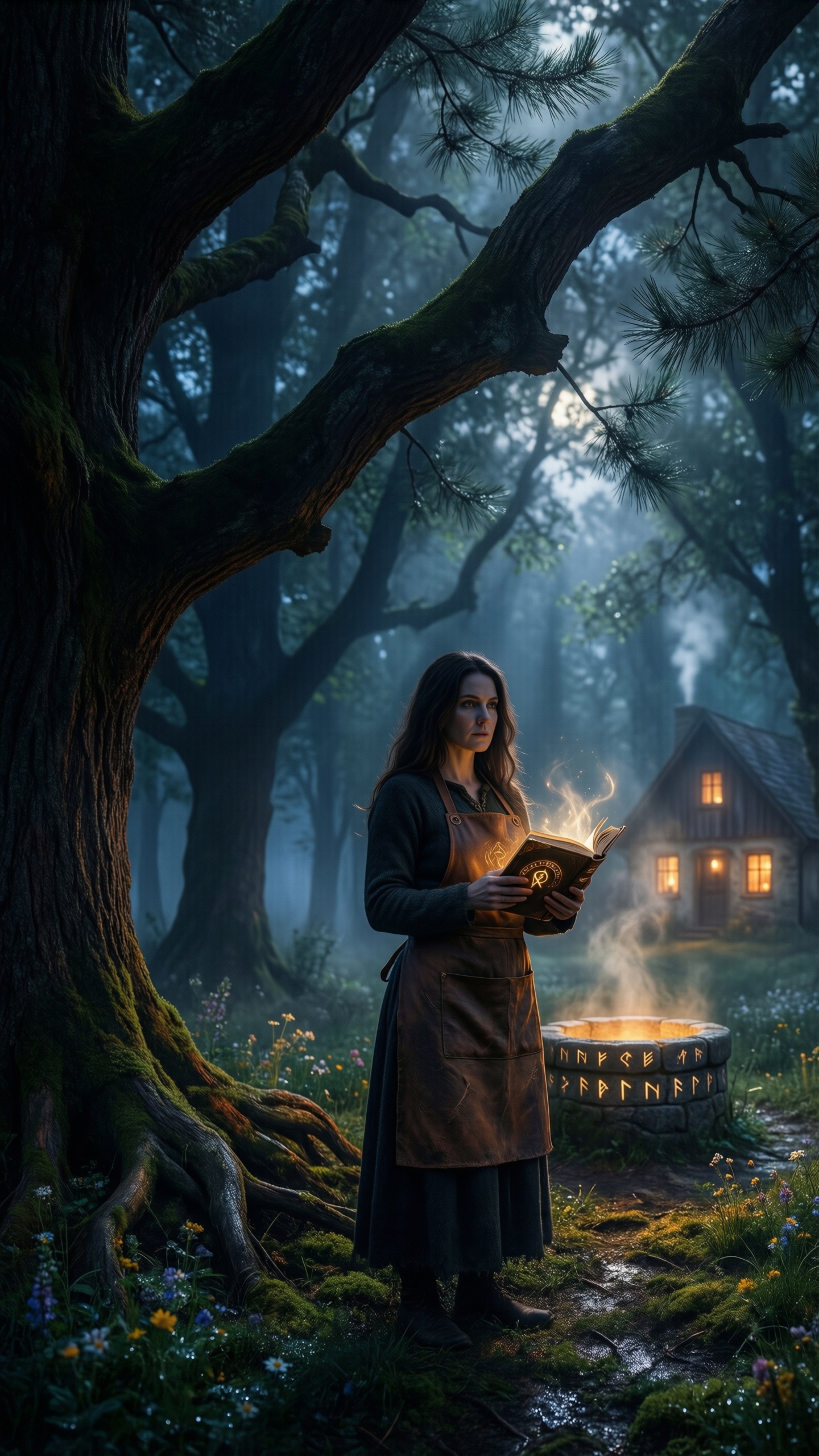 Enchanting Forest Spellcaster - AI generated wallpaper