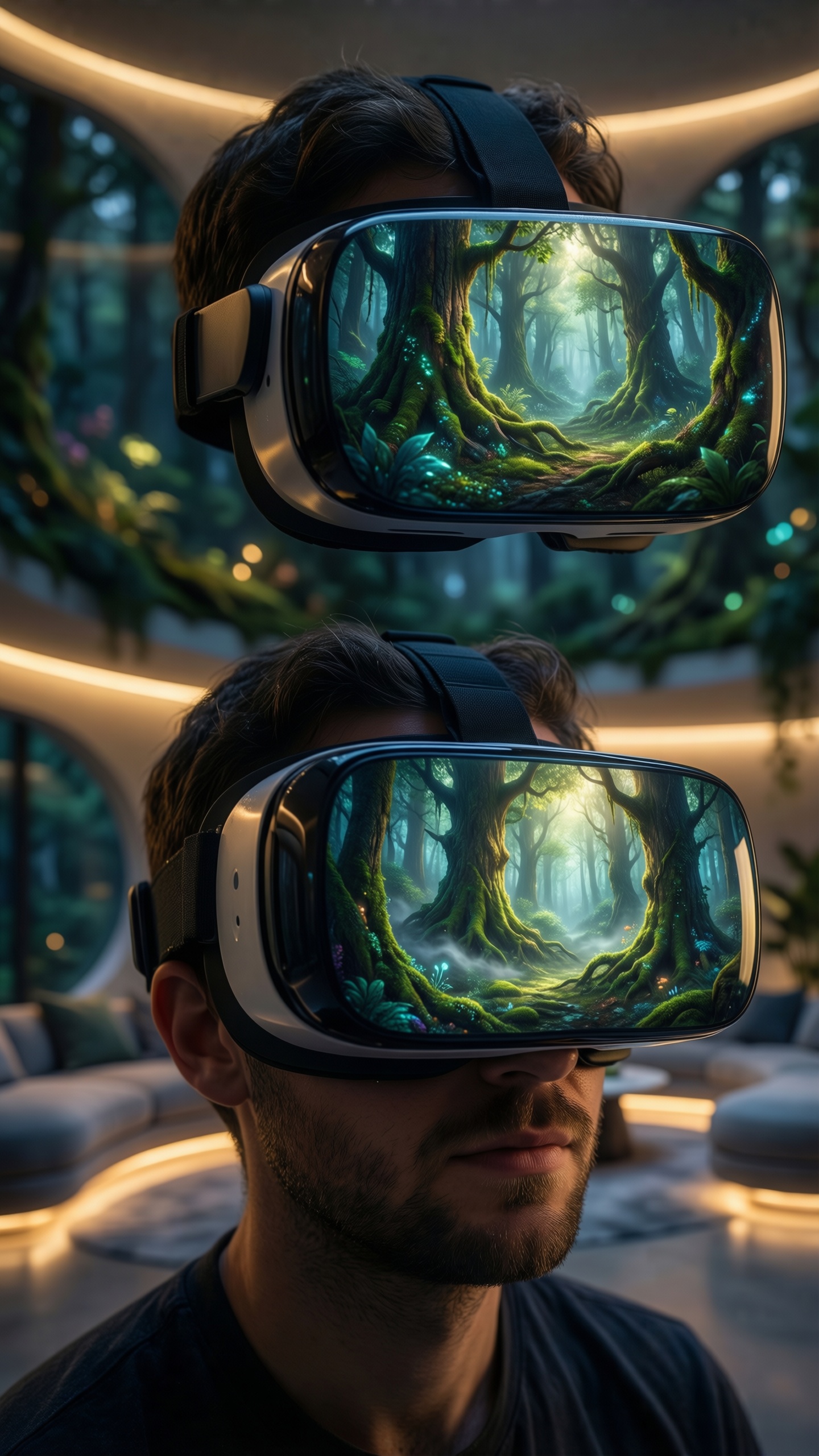 Virtual Reality Forest Adventure - AI generated wallpaper