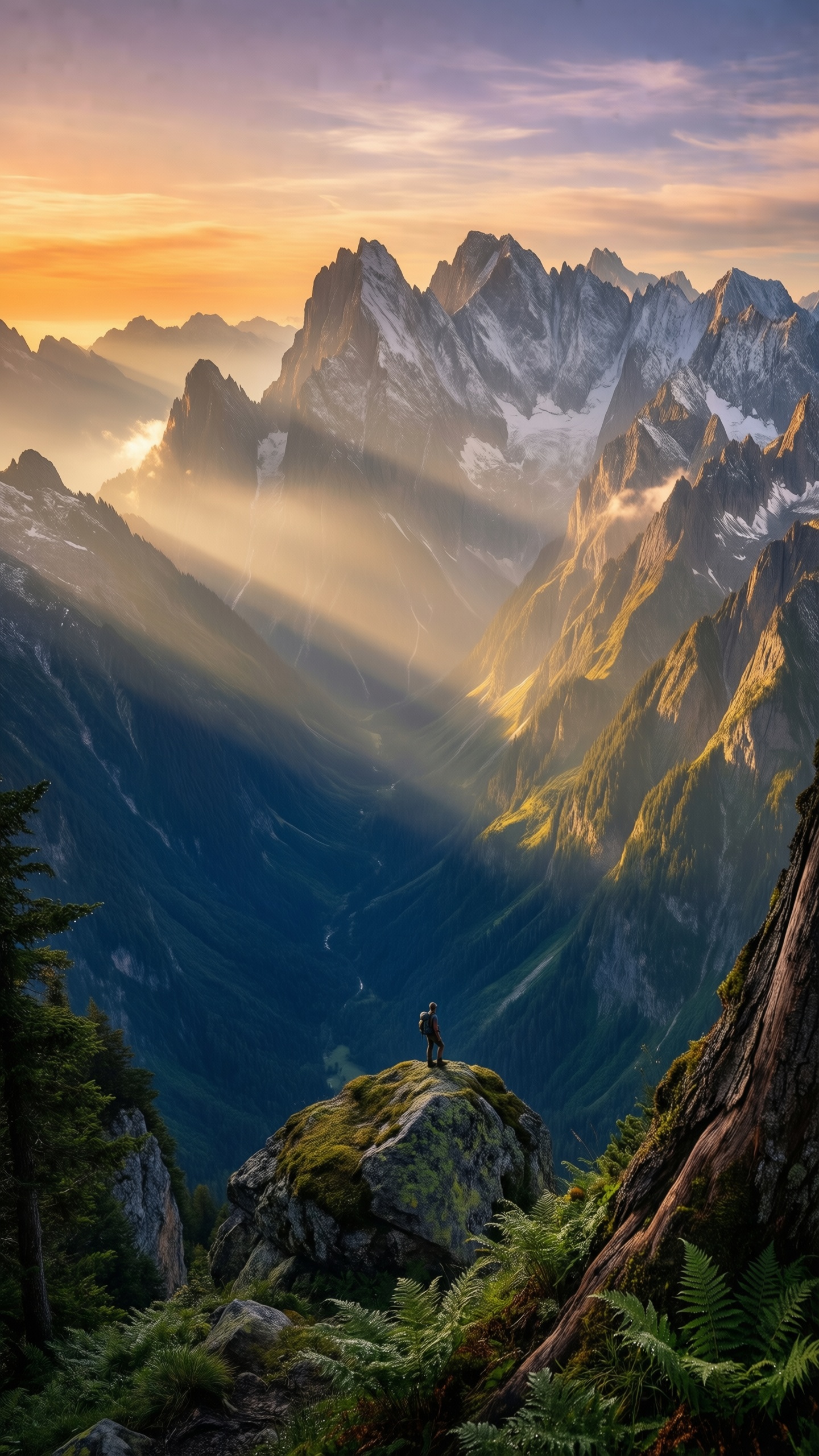 Mountain Summit Serenity 1 - AI generated wallpaper