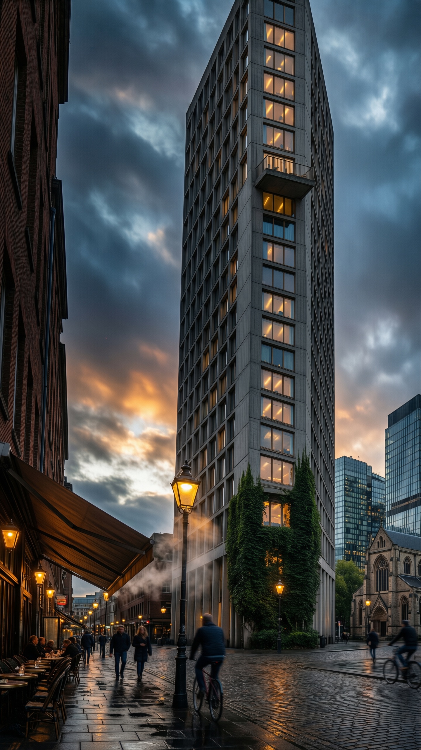 Urban Serenity at Dusk - AI generated wallpaper