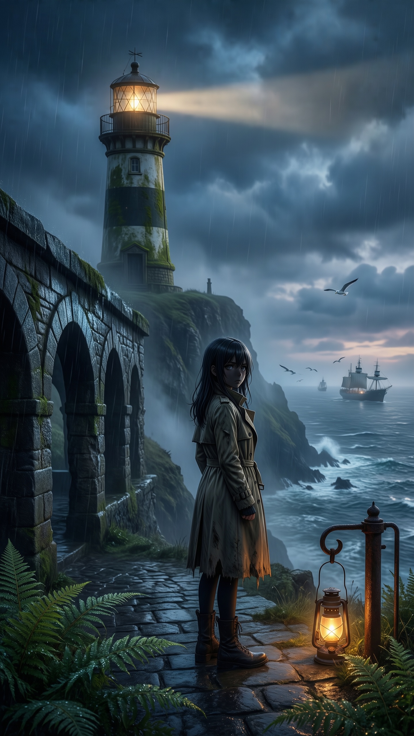Mystic Lighthouse Guardian 1 - AI generated wallpaper