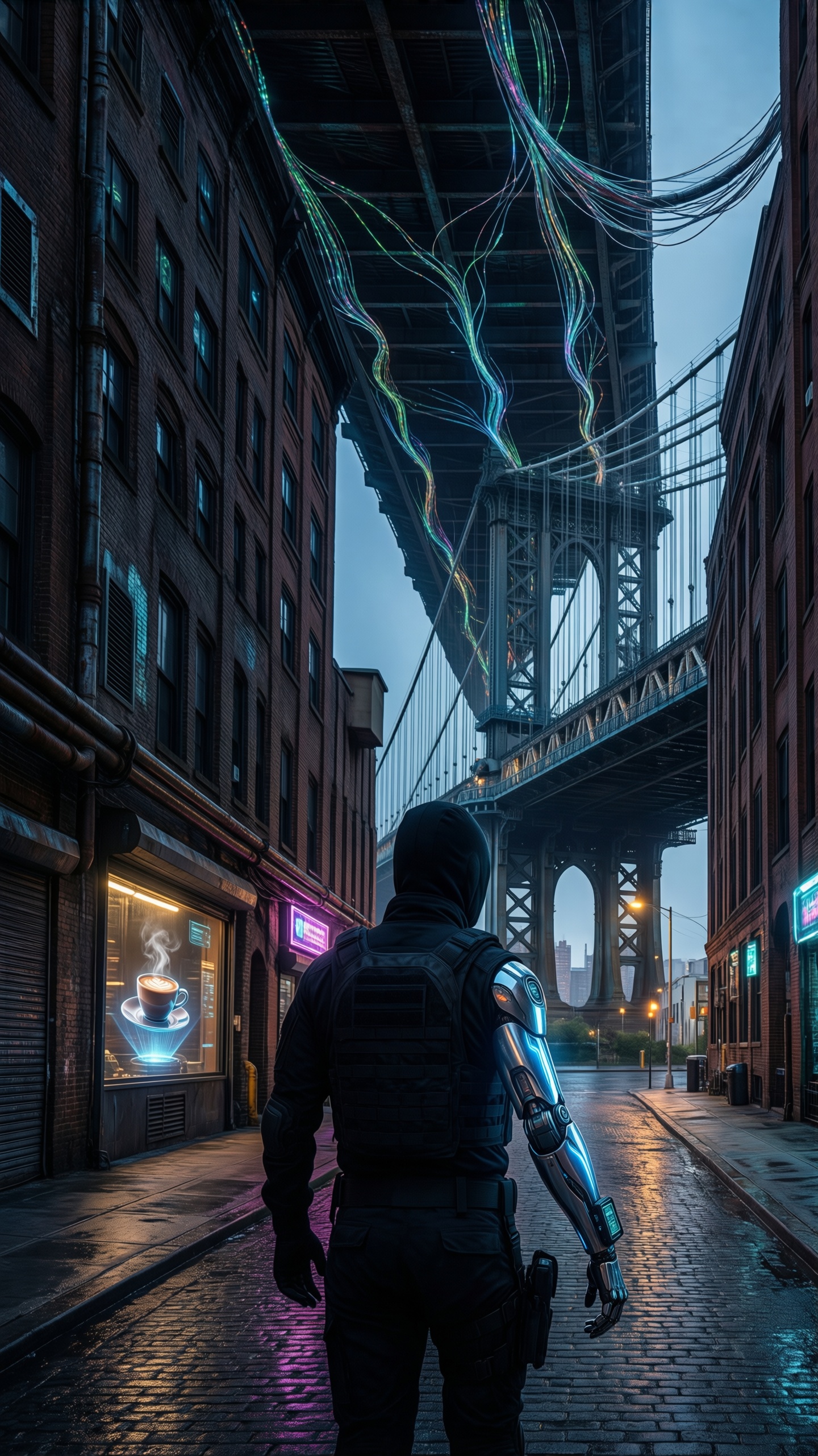 Cyberpunk Cityscape with Neon Lights - AI generated wallpaper