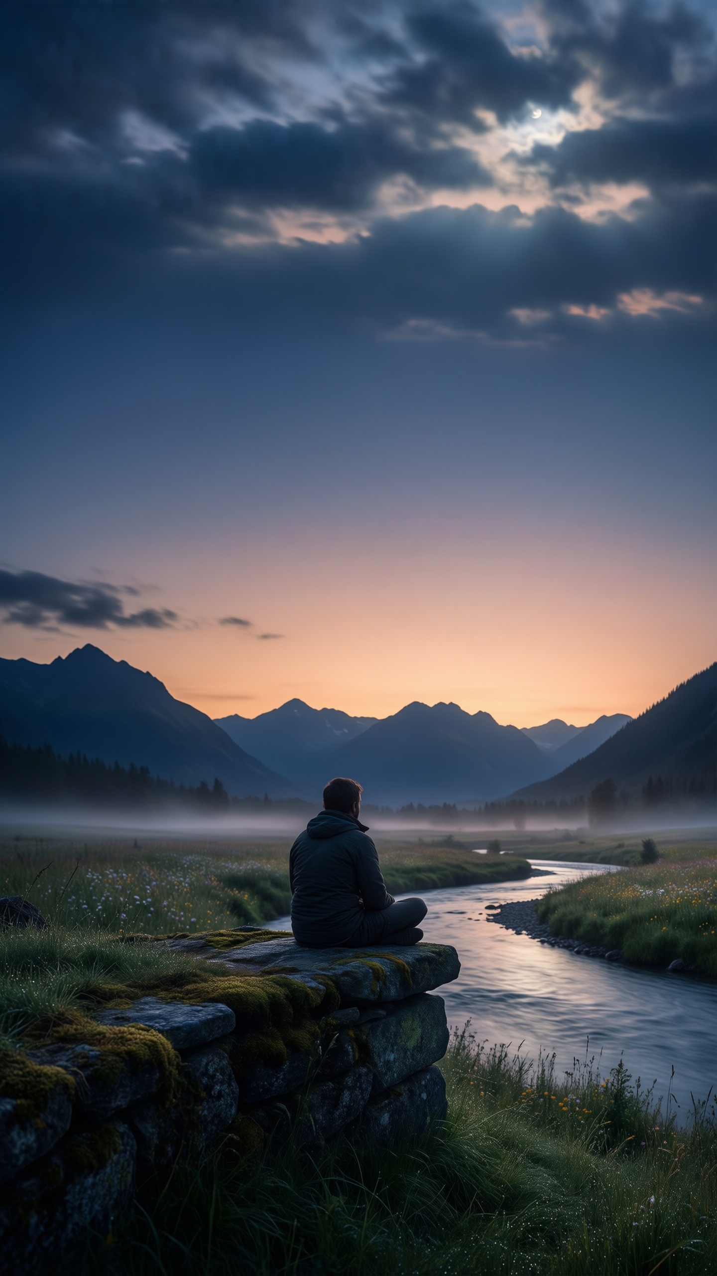 Solitude at Dawn - AI generated wallpaper