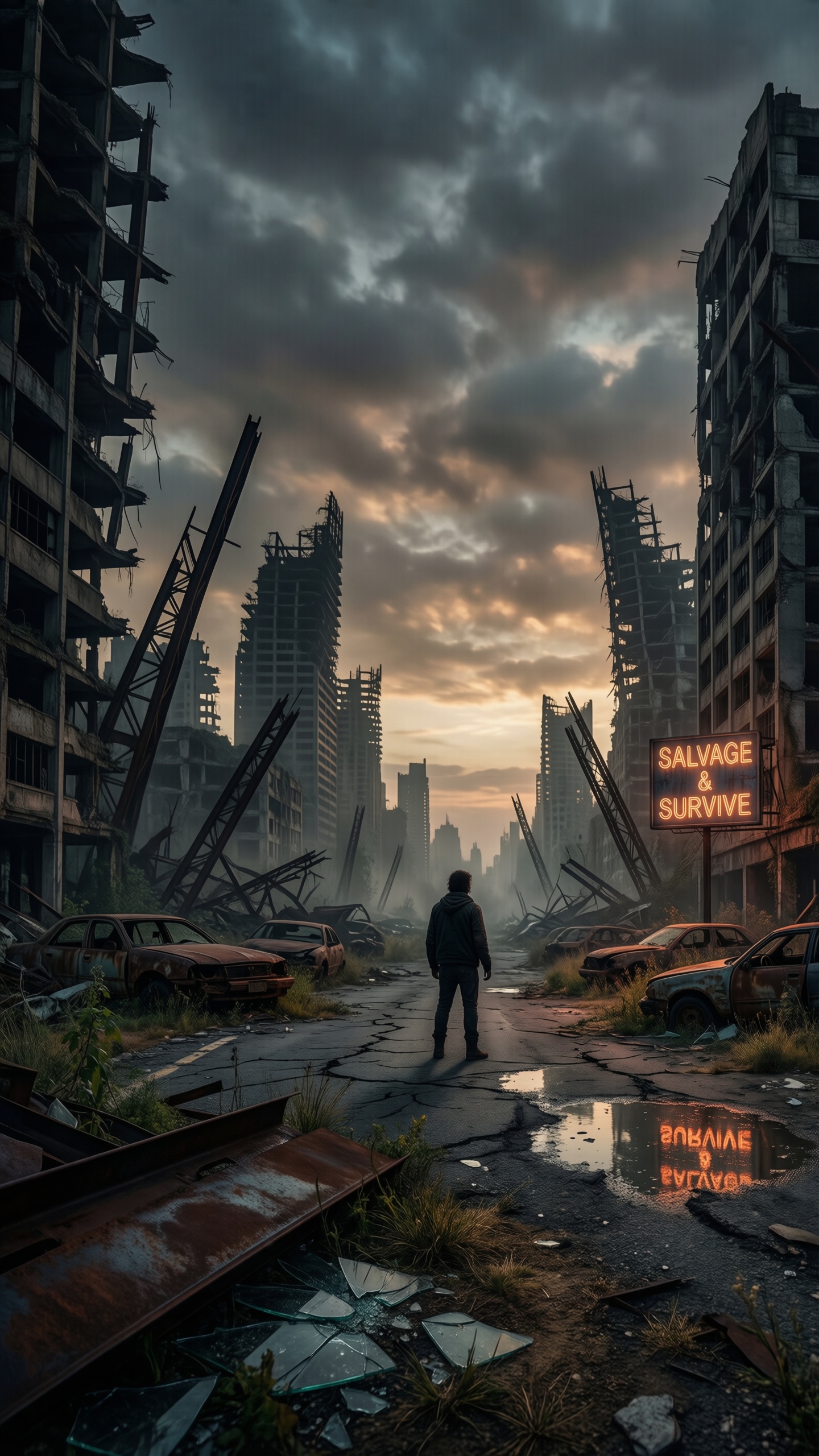 Post-Apocalyptic Ruins - AI generated wallpaper