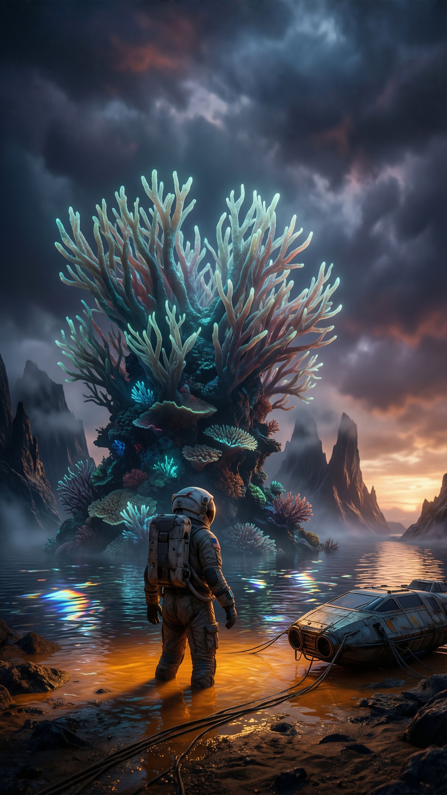Alien Coral Oasis 1 - AI generated wallpaper