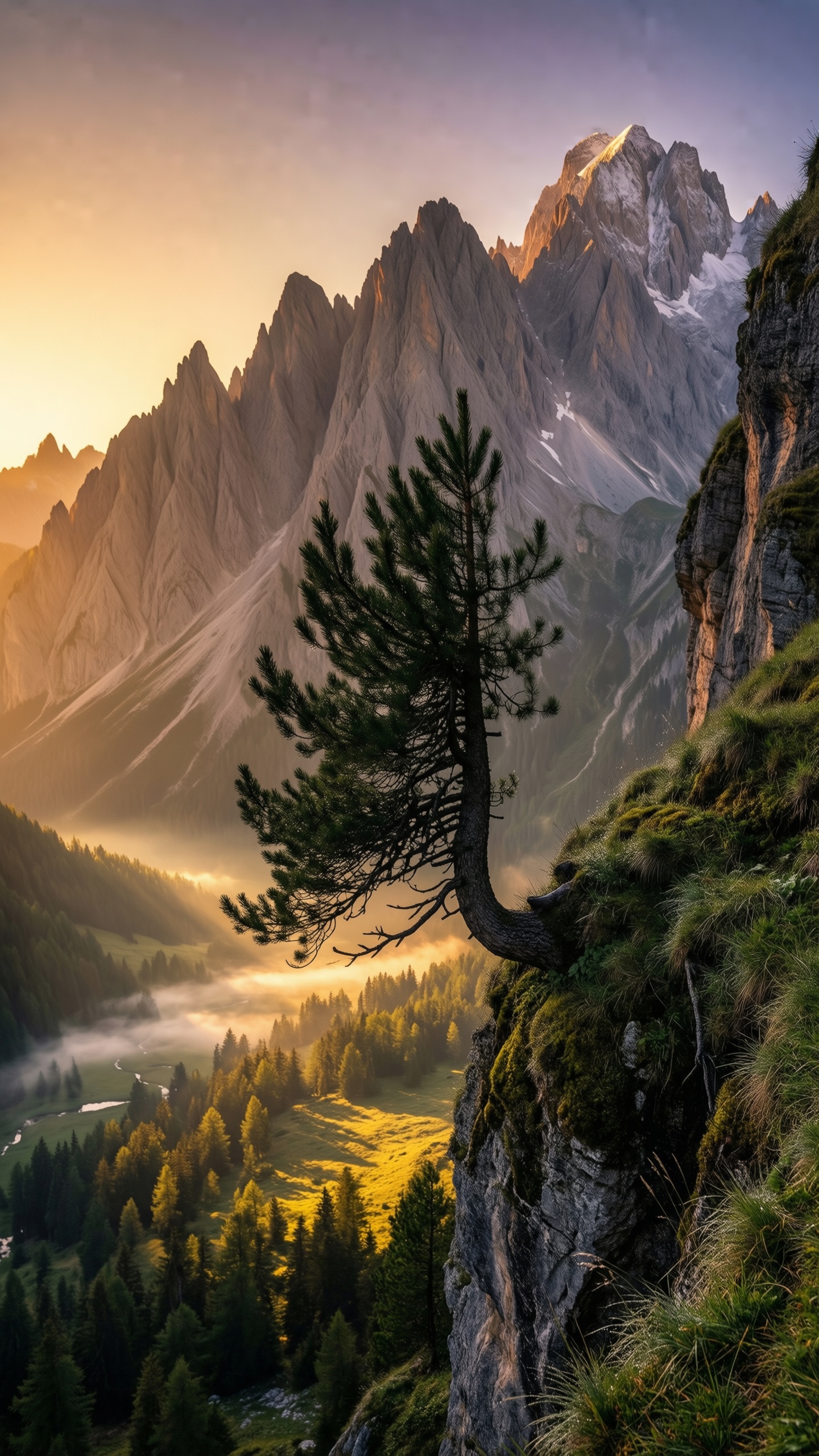 Majestic Mountain Sunrise - AI generated wallpaper