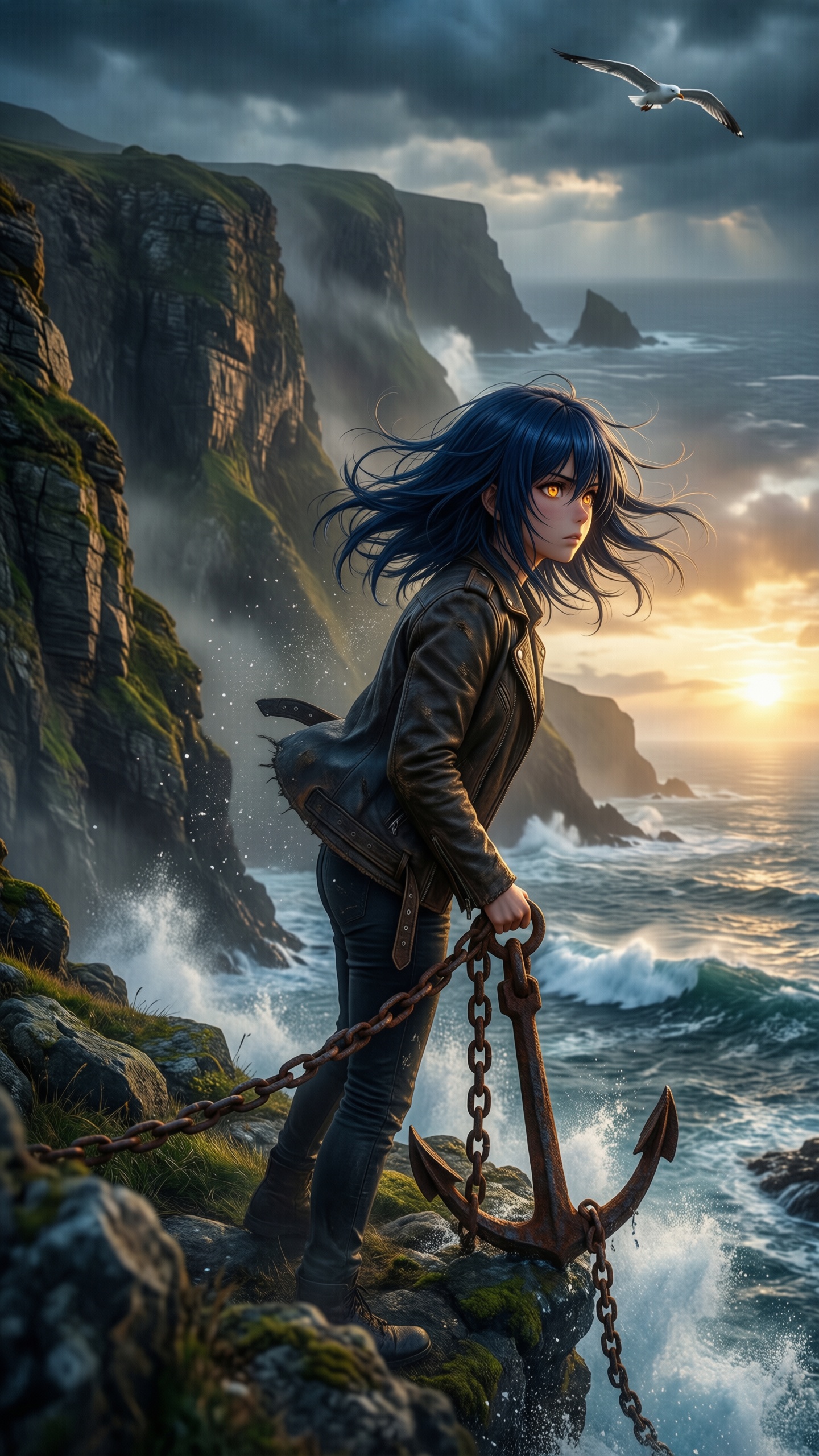 Mystic Journey at Cliffs - AI generated wallpaper