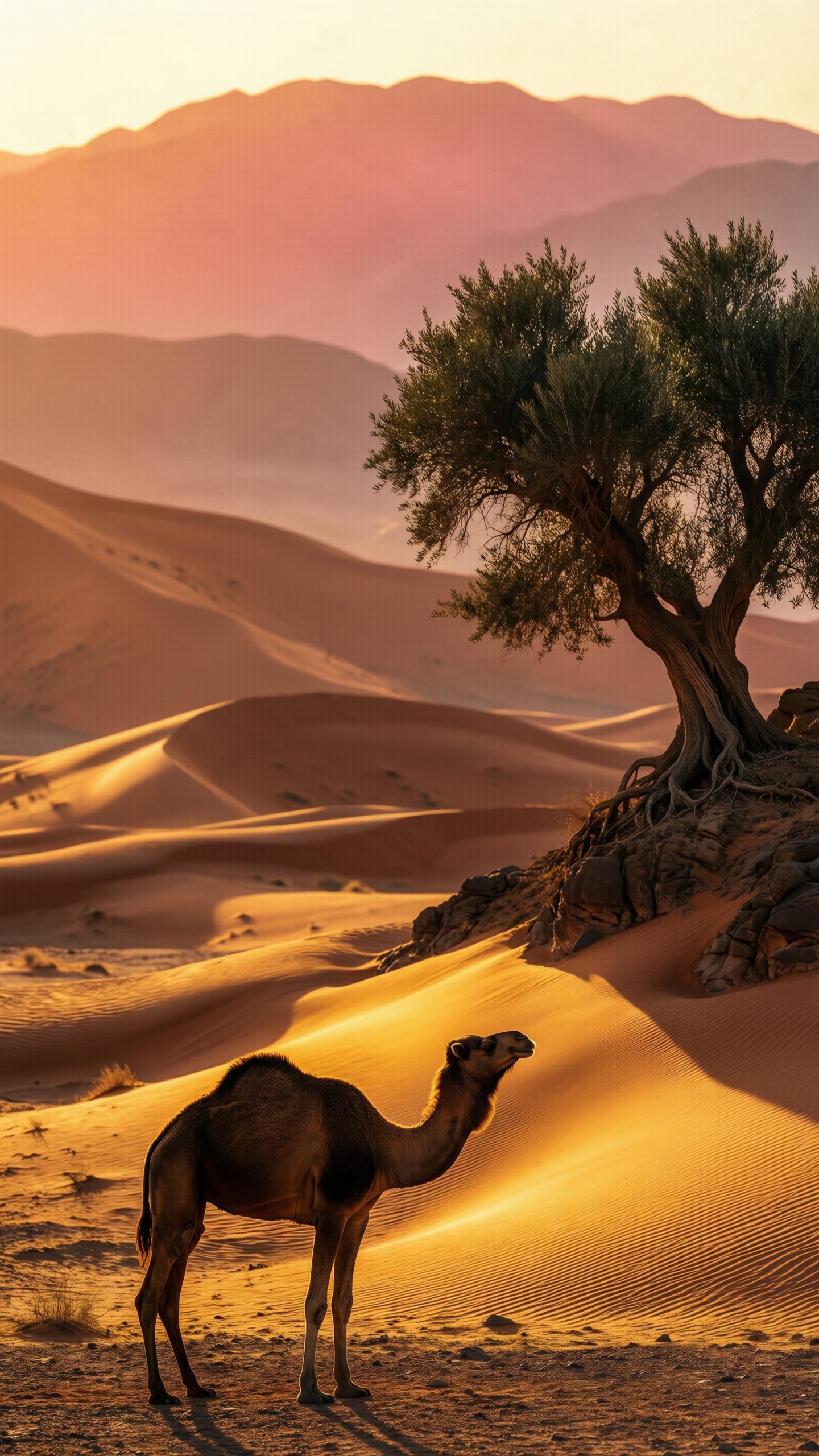 Desert Solitude At Sunset 1 - AI generated wallpaper