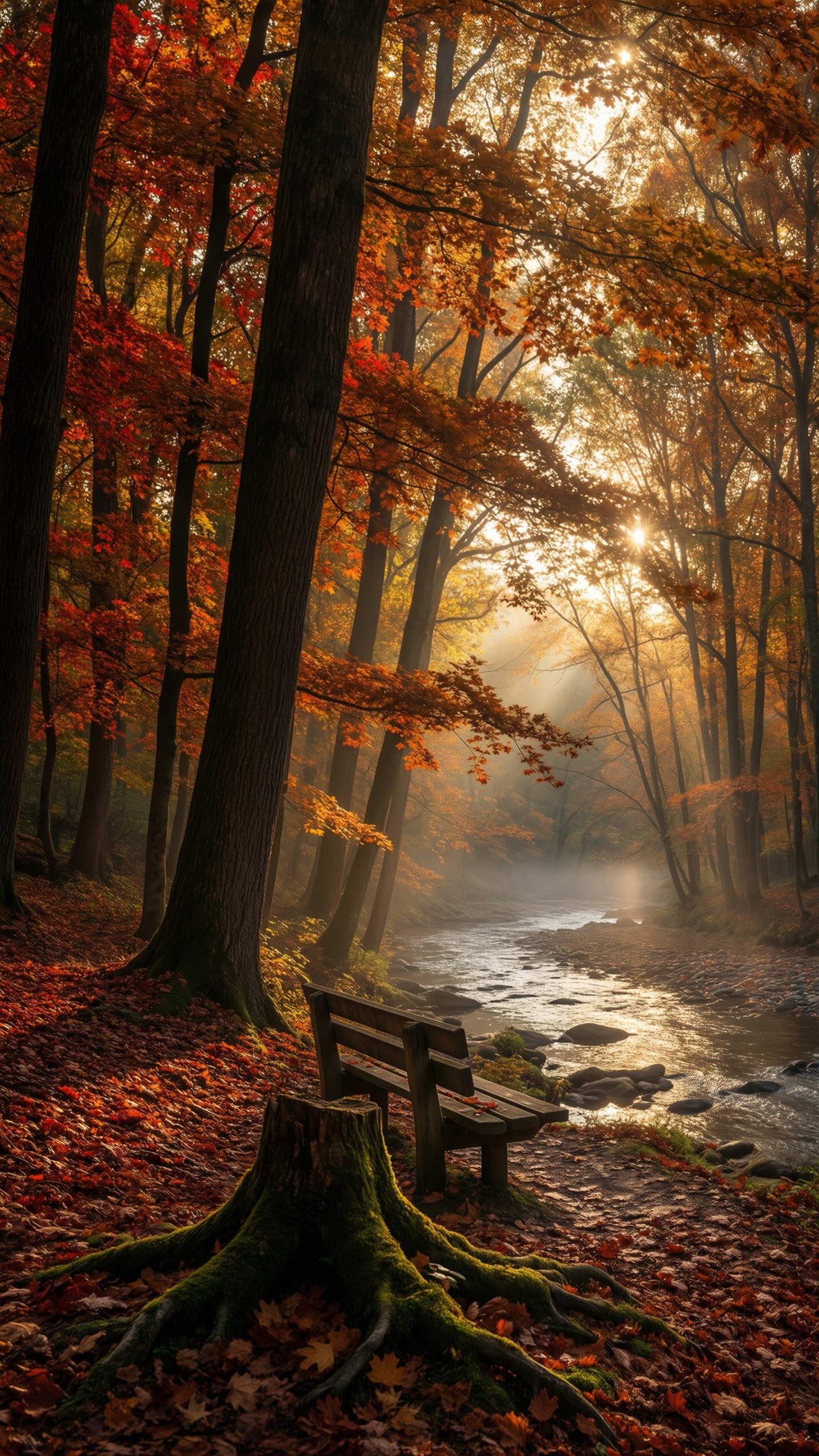 Autumn Serenity In The Woods 1 - AI generated wallpaper