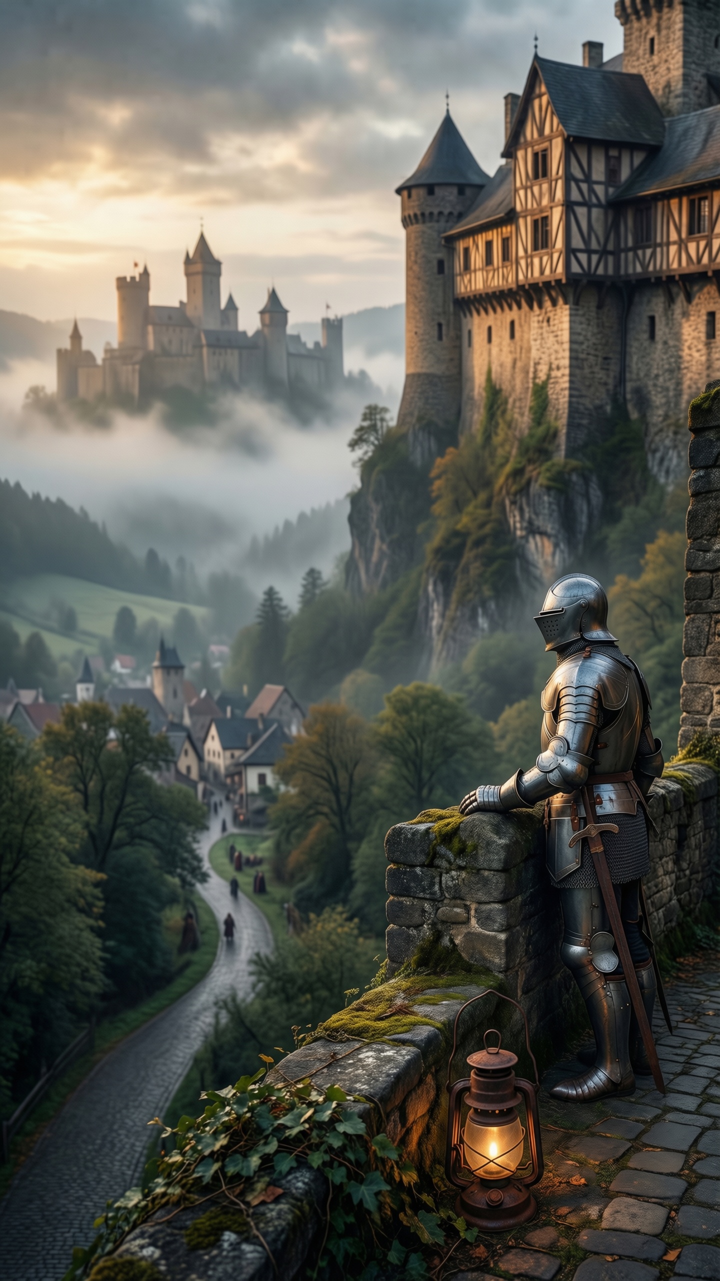 Majestic Castle Guardian - AI generated wallpaper