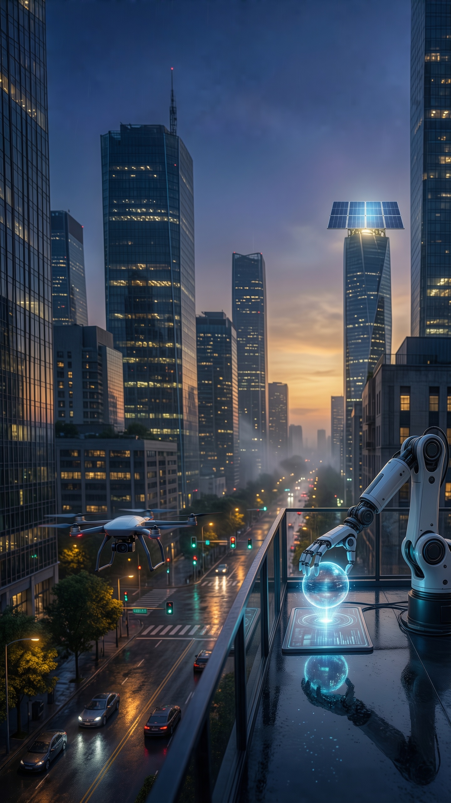 Cyberpunk Cityscape with Futuristic Elements 4 - AI generated wallpaper