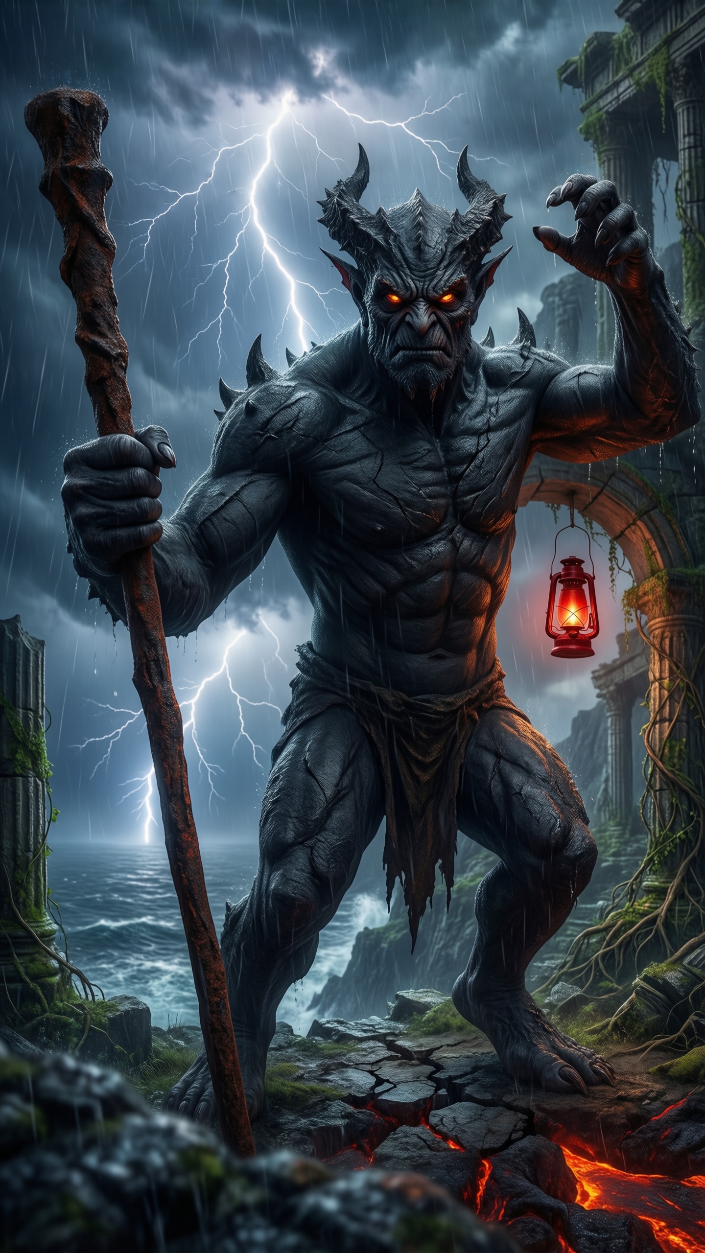 Dark Demon Guardian 1 - AI generated wallpaper
