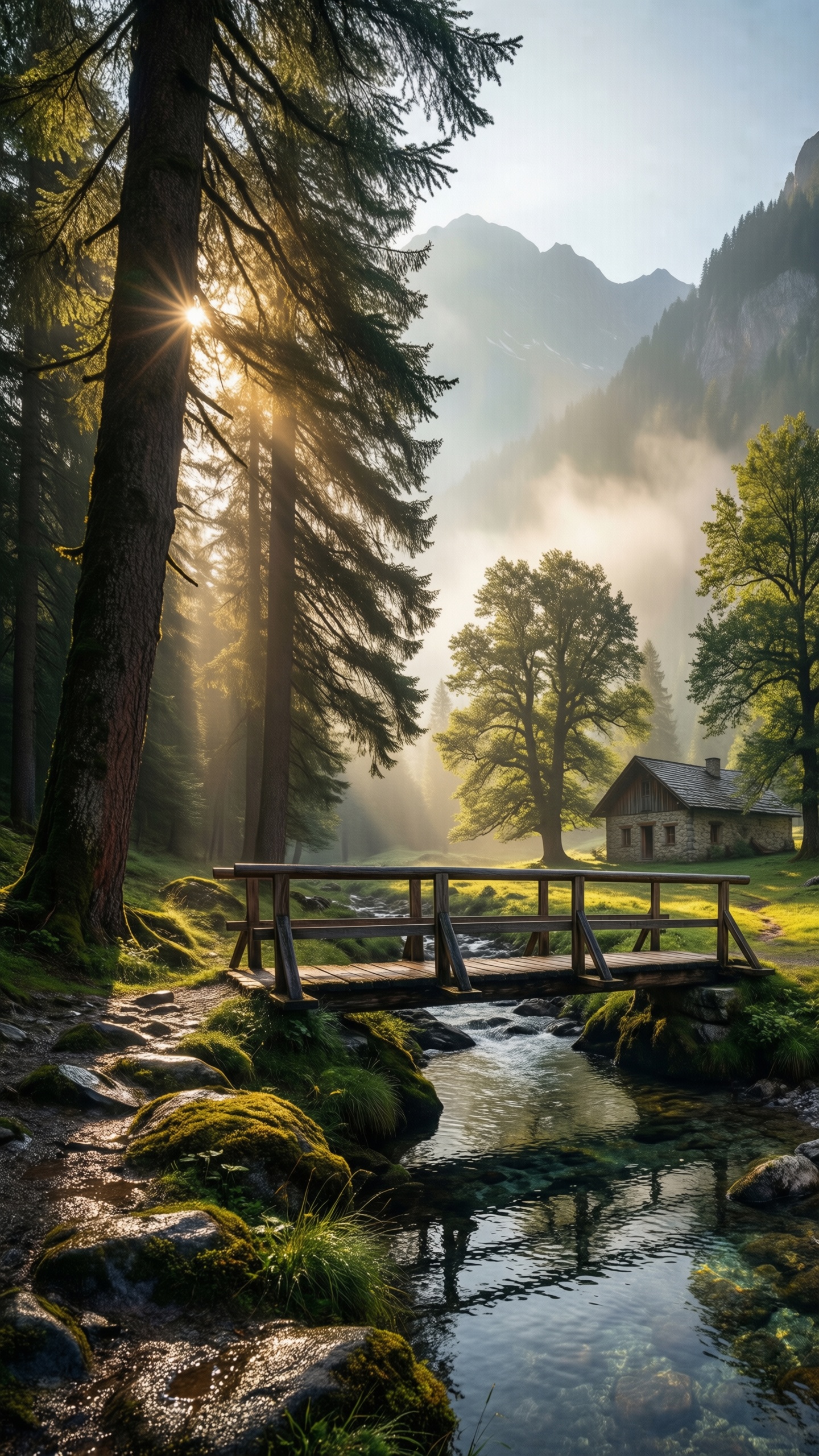 Serene Forest Stream - AI generated wallpaper