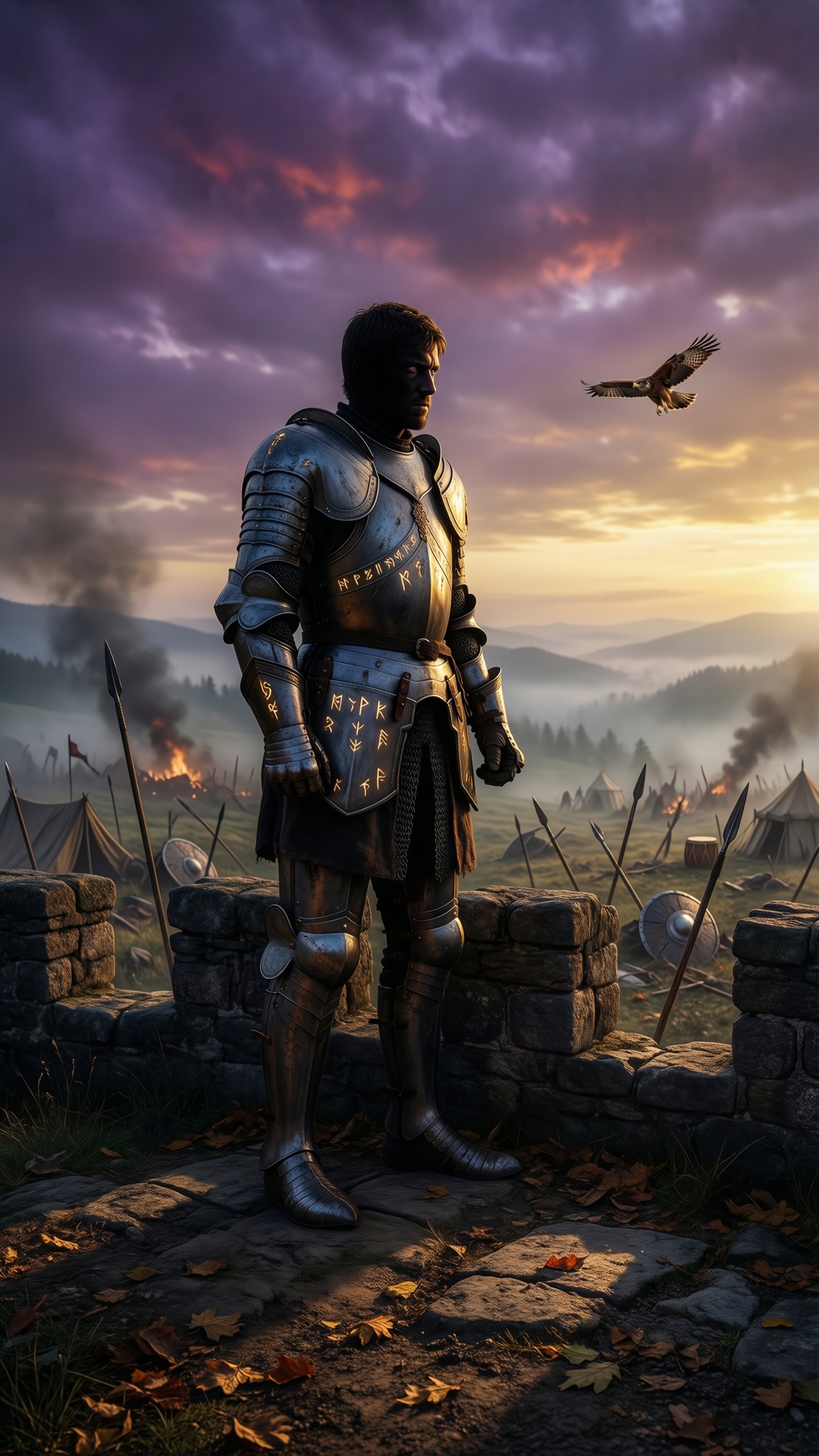 Viking Warrior at Dawn - AI generated wallpaper