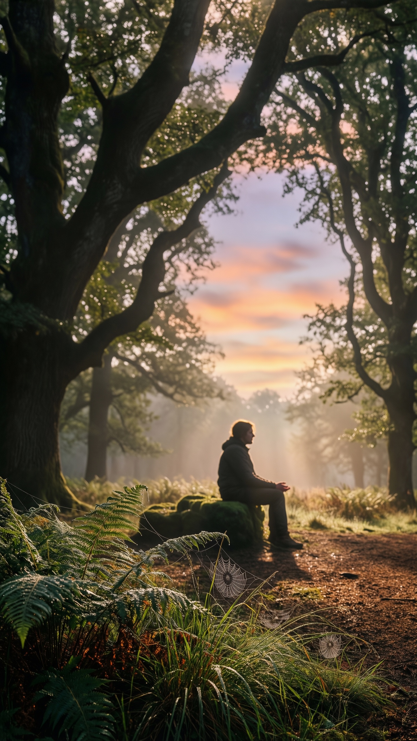 Misty Forest Solitude - AI generated wallpaper