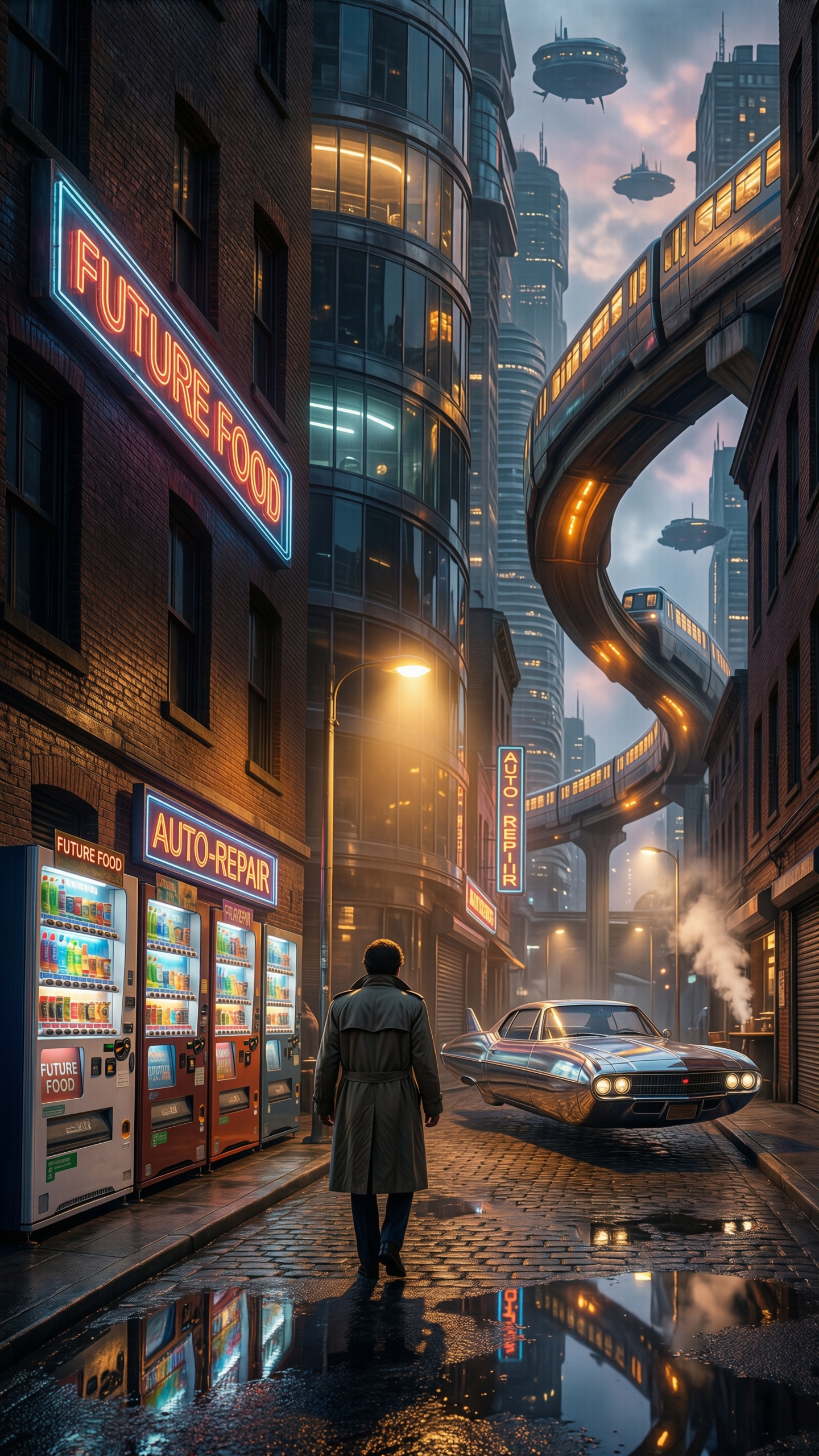 Cyberpunk Cityscape With Neon Lights 1 - AI generated wallpaper