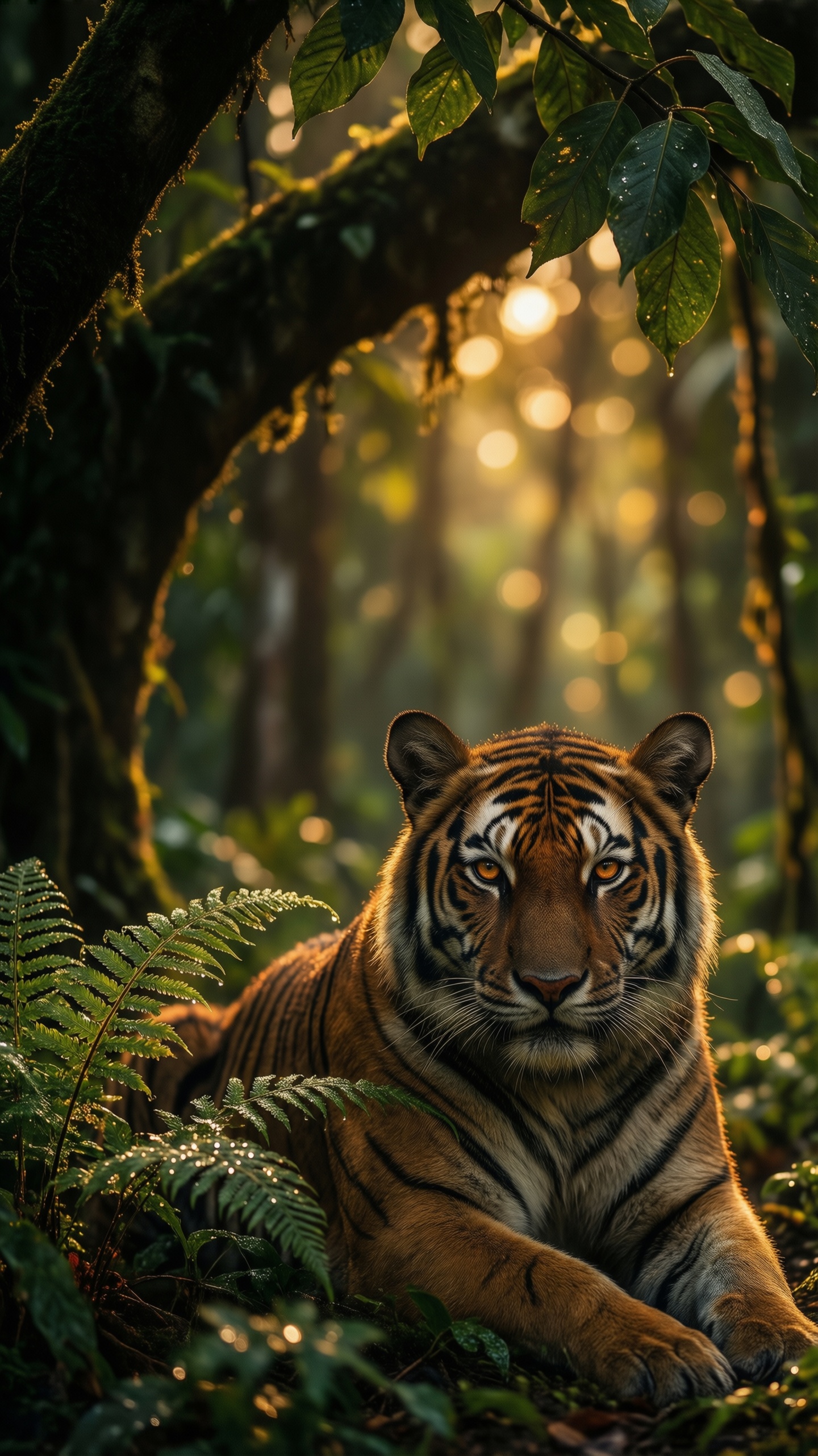 Majestic Tiger in the Jungle - AI generated wallpaper