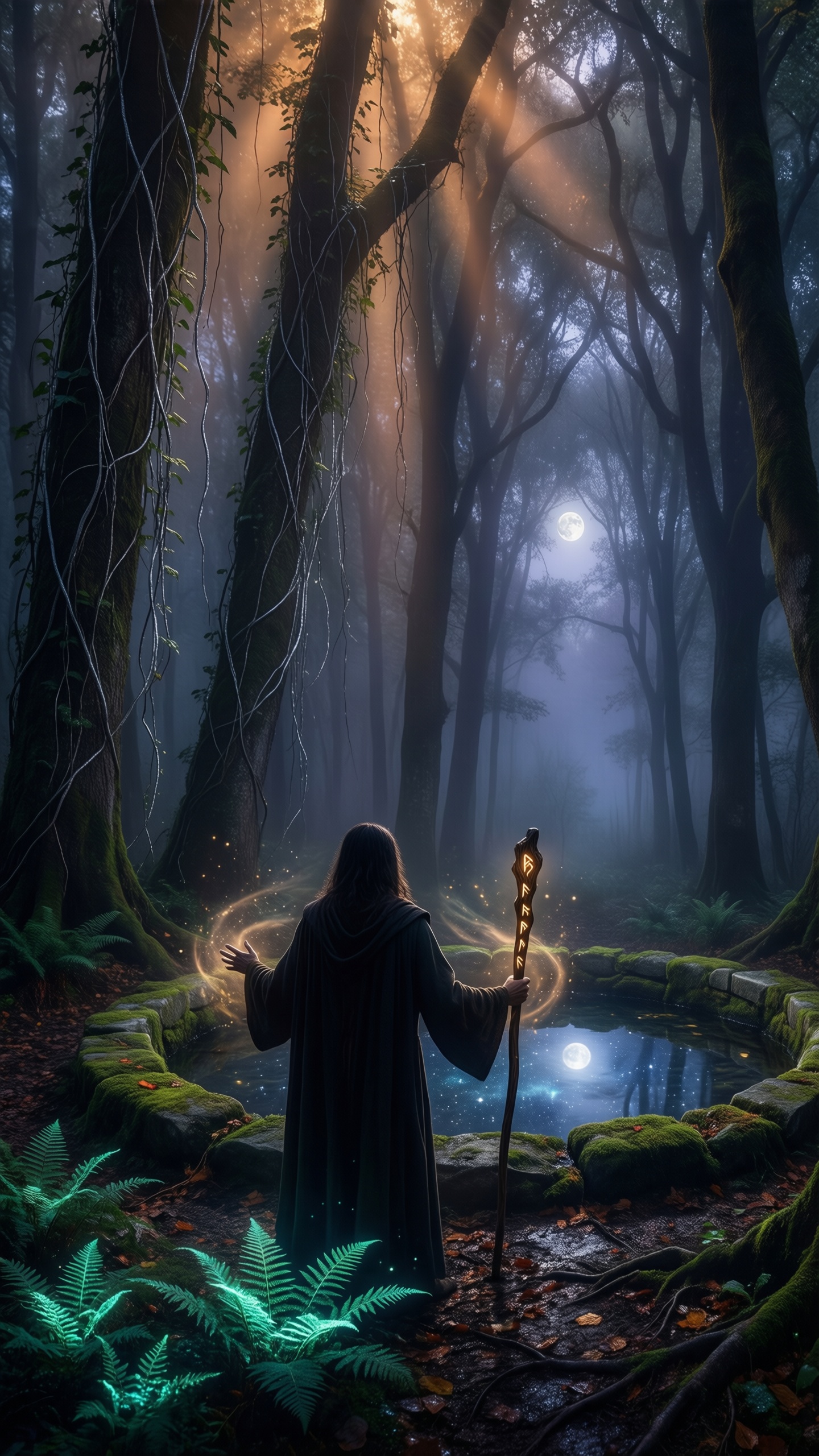 Mystic In The Enchanted Forest 2 - AI generated wallpaper