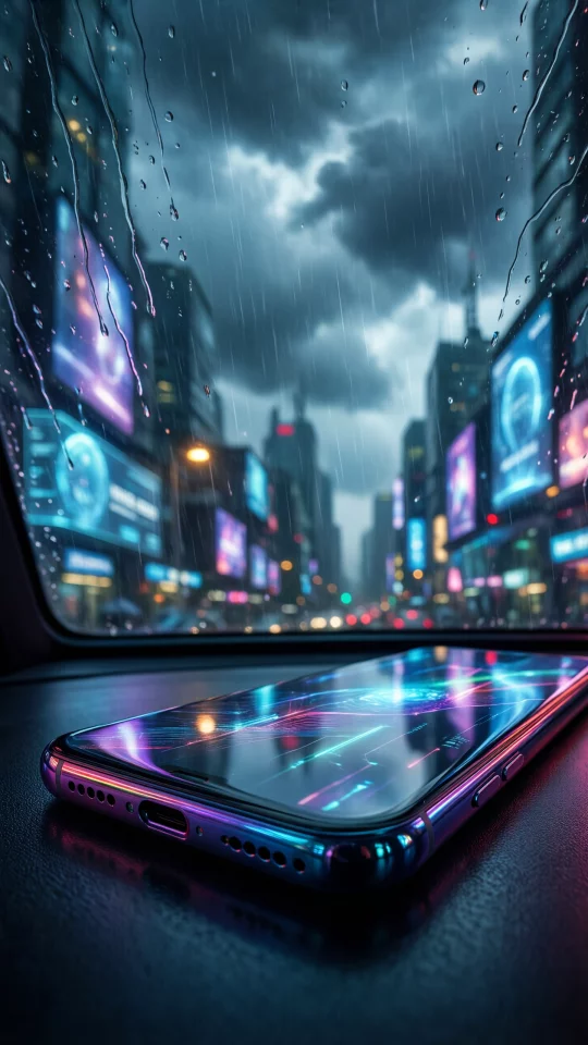 Cyberpunk Rainy Cityscape