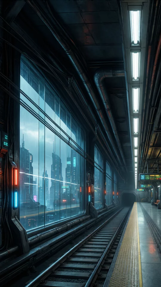 Cyberpunk Subway Station