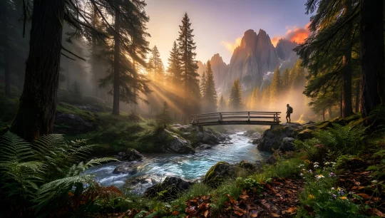 Mystic Forest Sunset