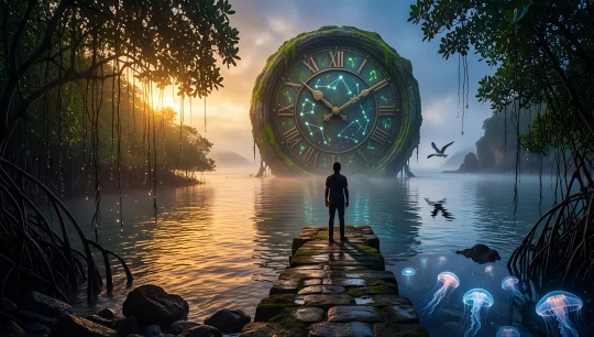 Mystic Clock in the Enchanted Forest