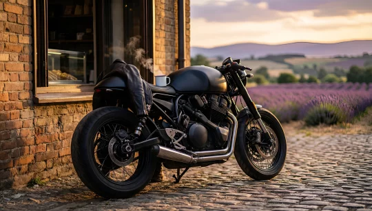 Motorcycle in Lavender Field