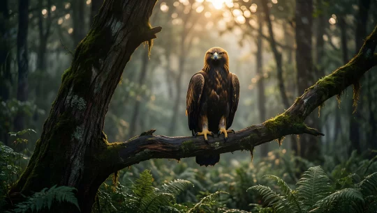 Majestic Eagle in a Lush Forest
