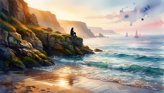 Serene Coastal Reflection