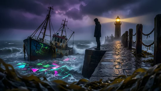 Mystic Lighthouse and Neon Sea