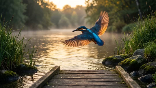 Elegant Kingfisher Sunset